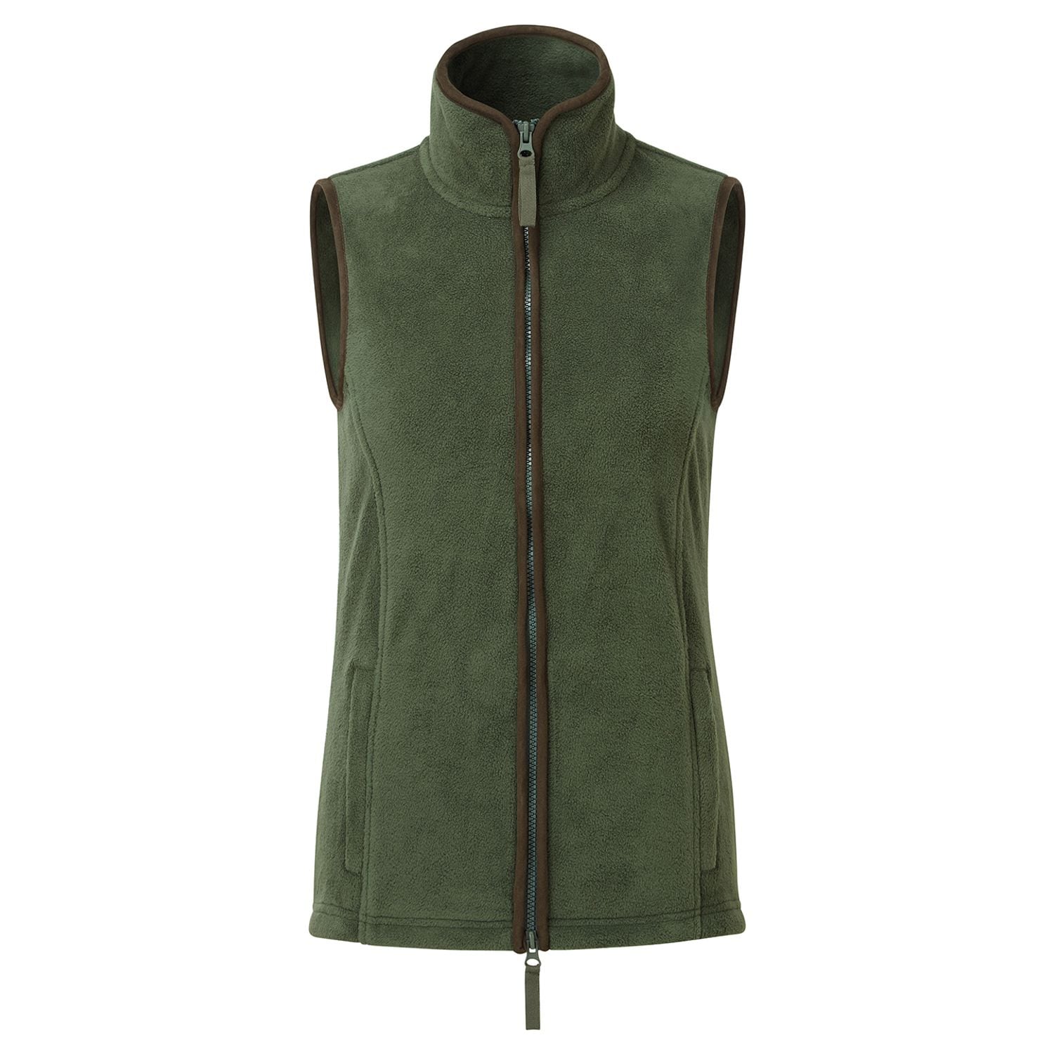 Premier Women S Artisan Fleece Gilet Moss Green/Brown M