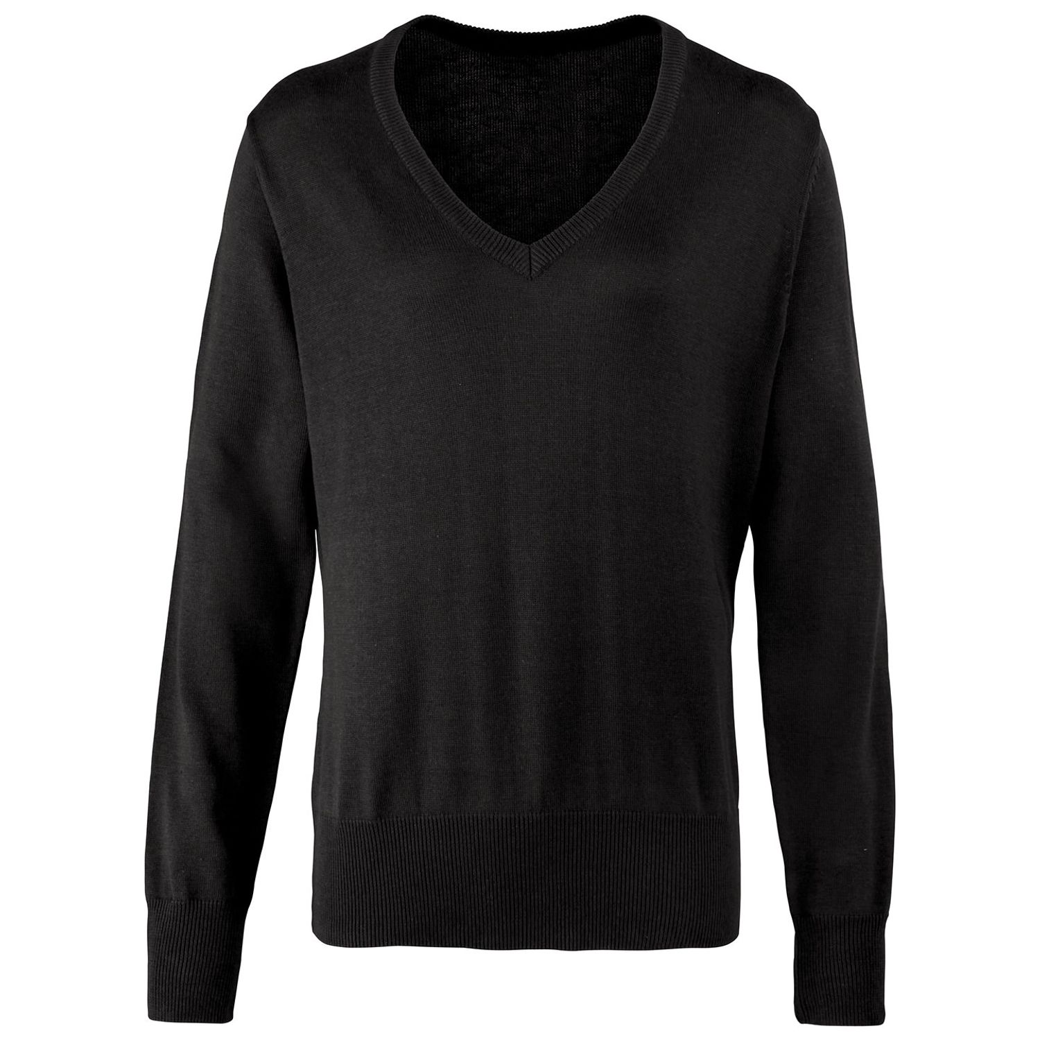 Premier Women's V-Neck Knitted Sweater Black 12