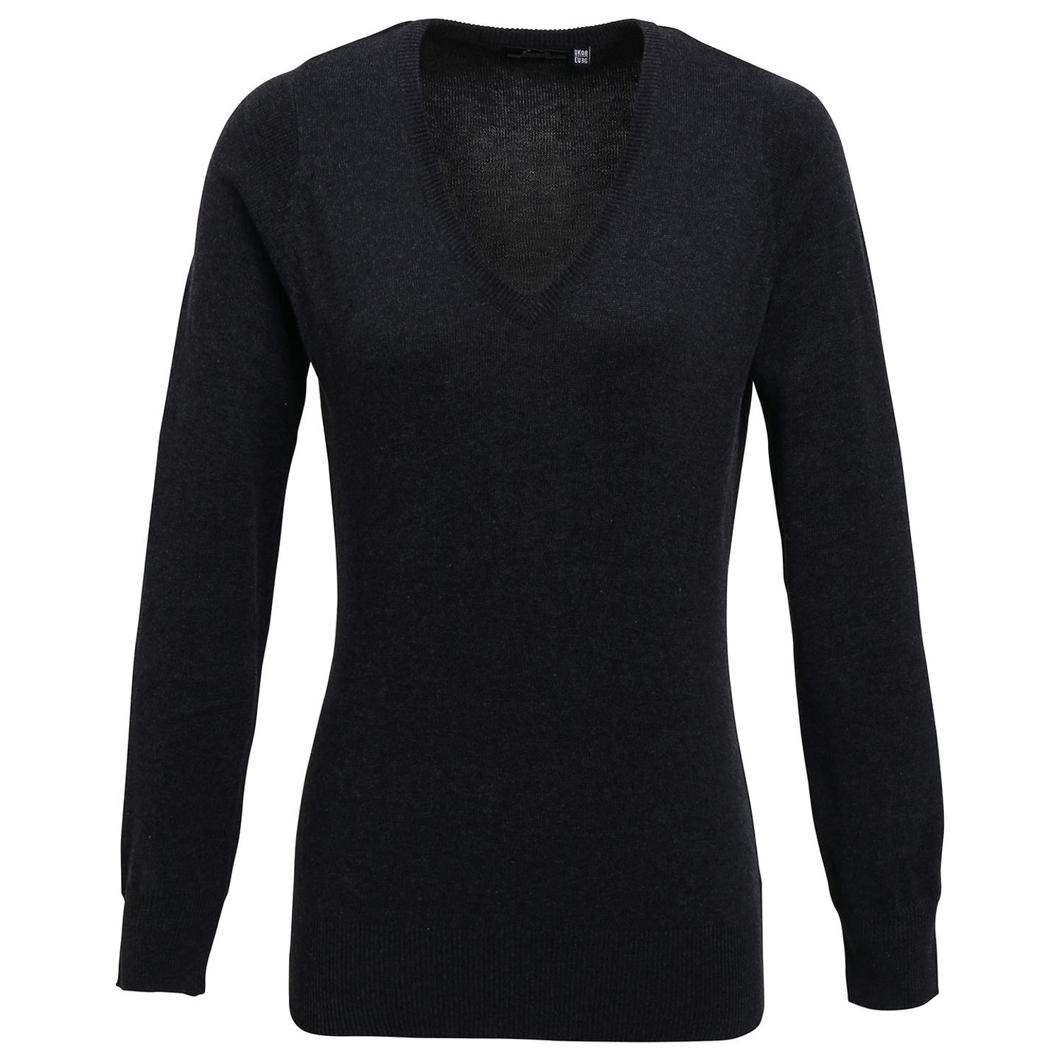 Premier Women's V-Neck Knitted Sweater Charcoal 18