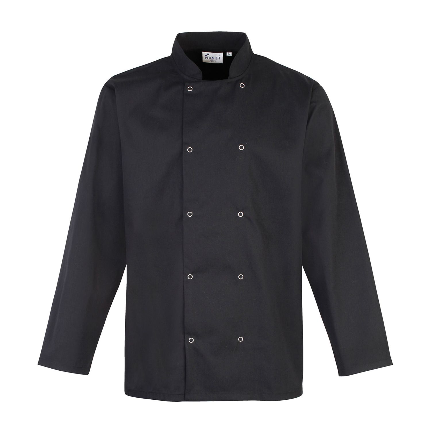 Premier Studded Front Long Sleeve Chef's Jacket Black 3XL