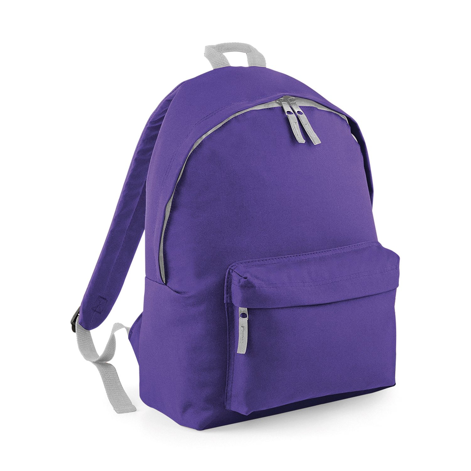 BagBase Junior Fashion Backpack Unisex Purple/Light Grey One Size