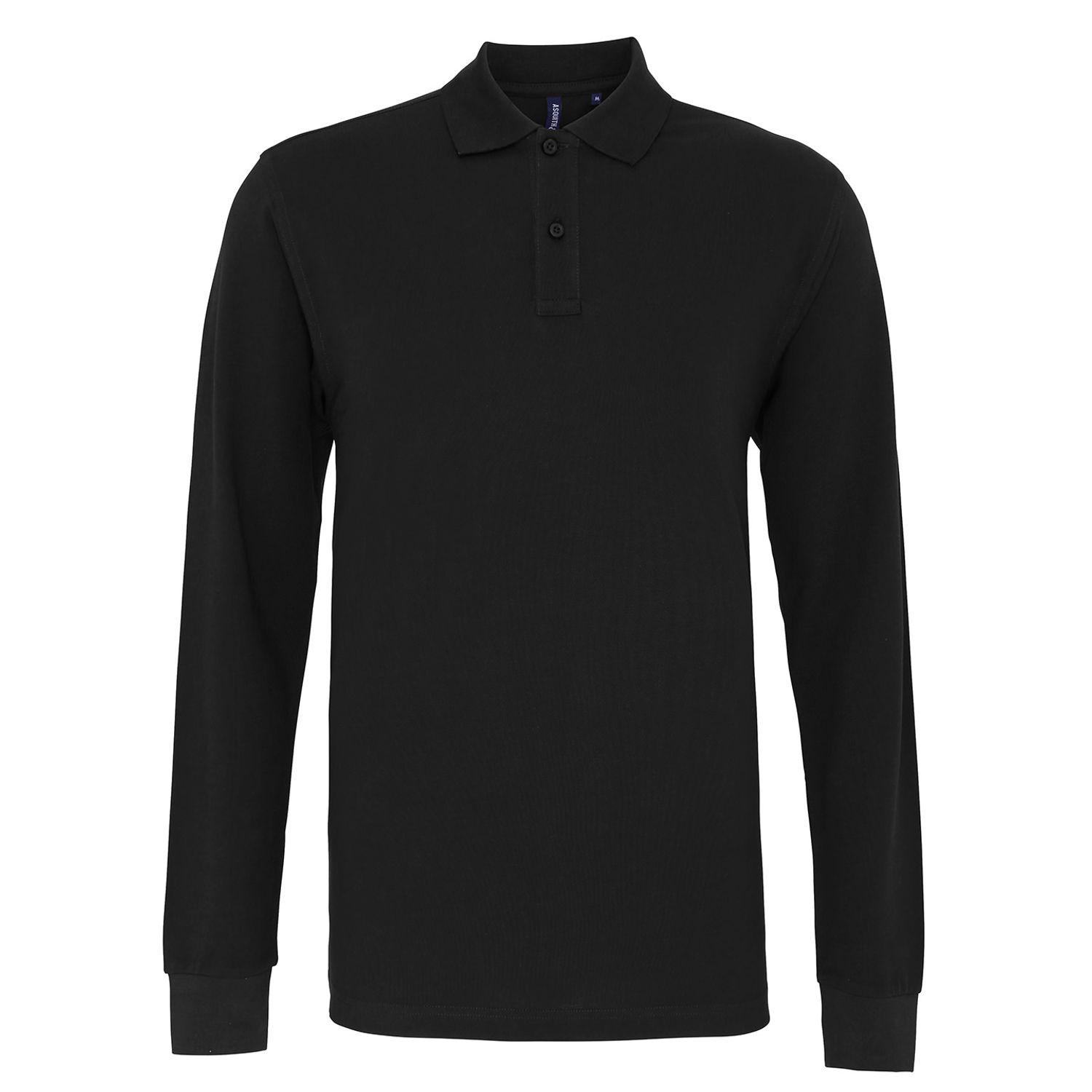 Asquith & Fox Mens Classic Fit Long Sleeved Polo Male Black 4XL