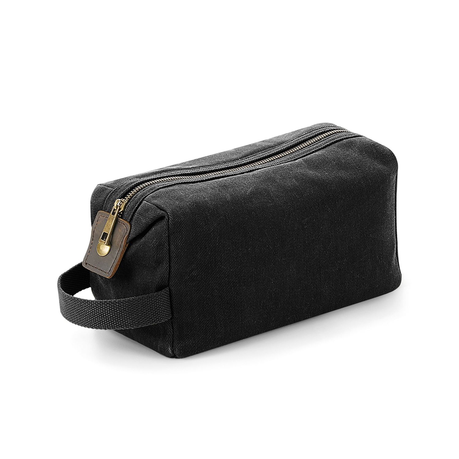 Quadra Heritage Waxed Canvas Wash Bag Black One Size