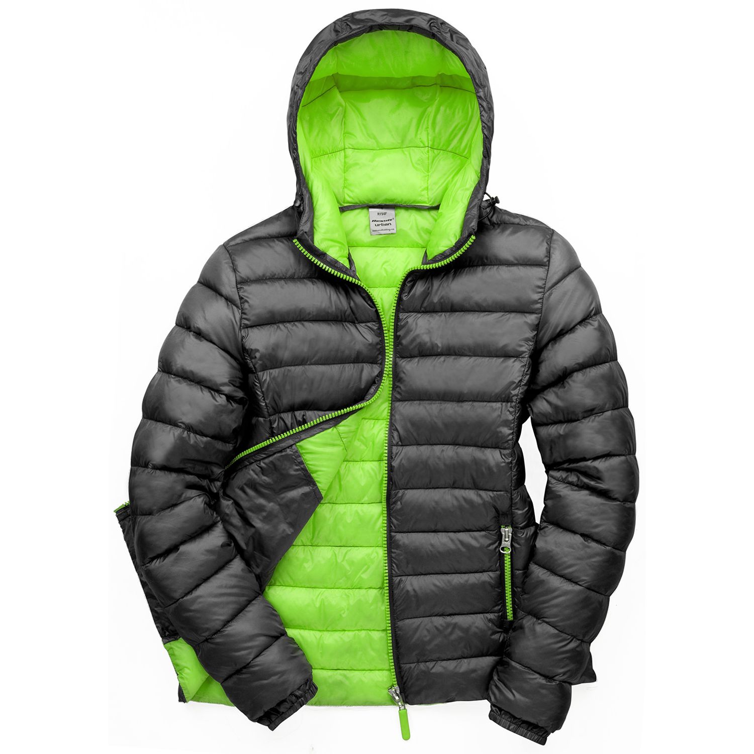 Result Women's Urban Snow Bird Hooded Jacket Black/Lime M