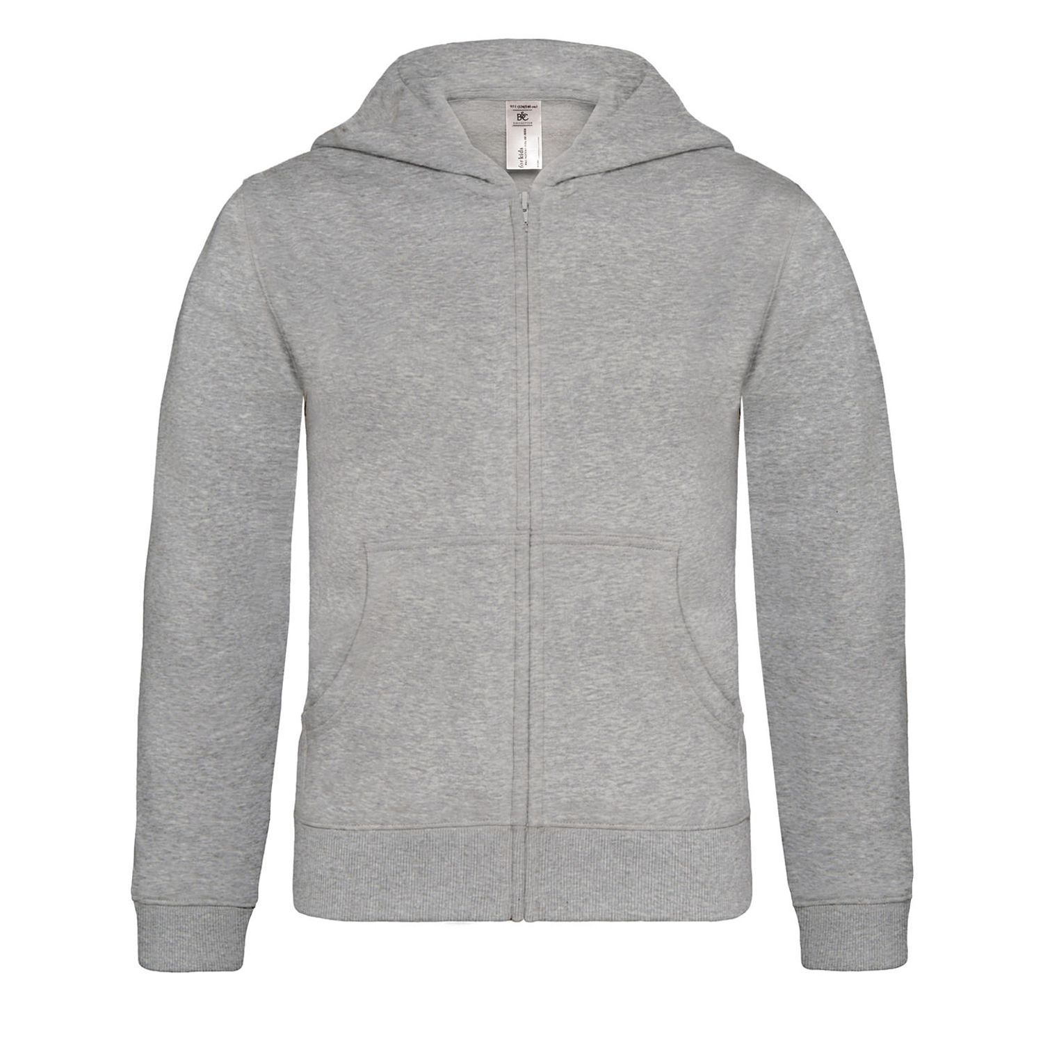 B&C Collection B&c Hooded Full-Zip/kids Unisex Heather Grey 911