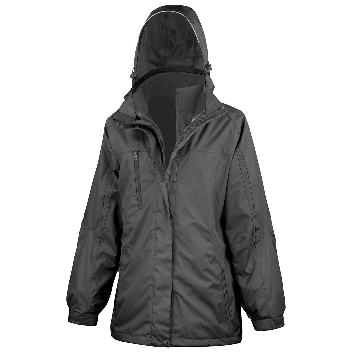Result Women's 3-in-1 Journey Jacket with Softshell Inner Black/Black 2XL