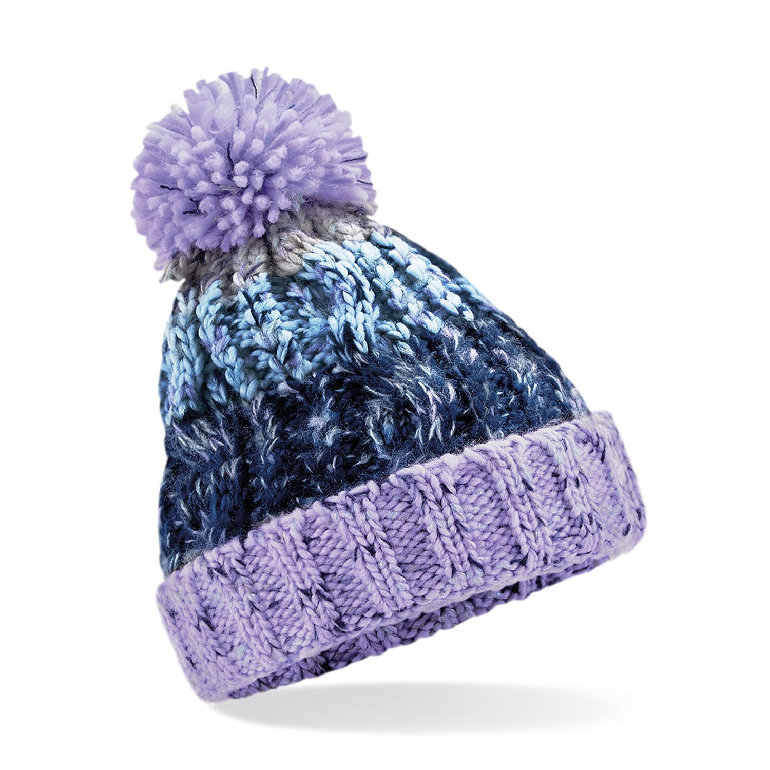 Beechfield Junior Corkscrew Pom Pom Beanie Lavender Fizz Jun