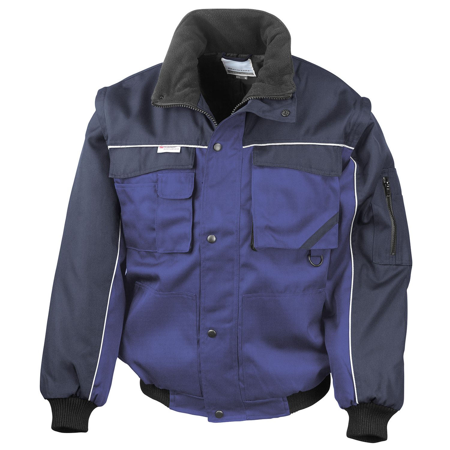 Result Work-Guard Zip Sleeve Heavy Duty Pilot Jacket Royal/Navy S