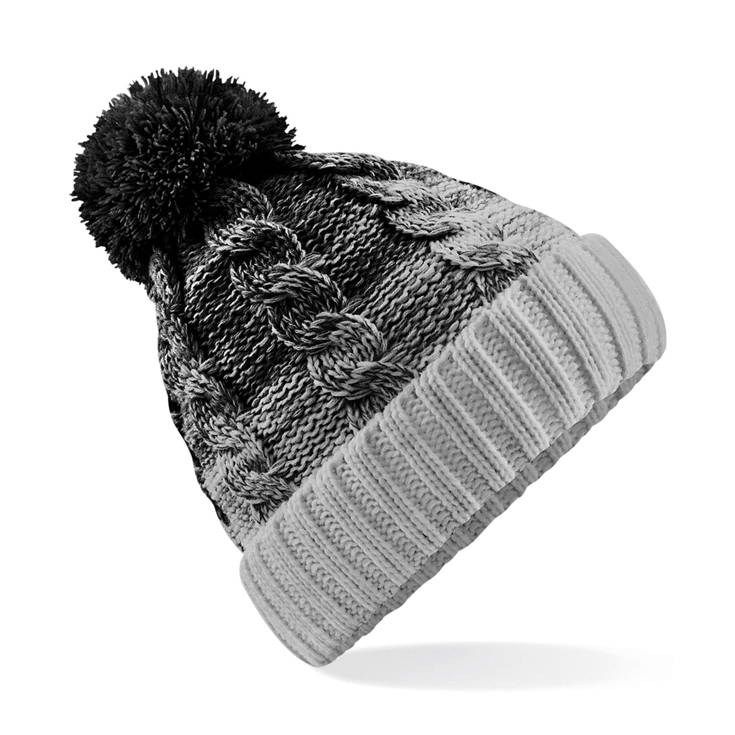 Beechfield Ombr Beanie Black/Light Grey One Size