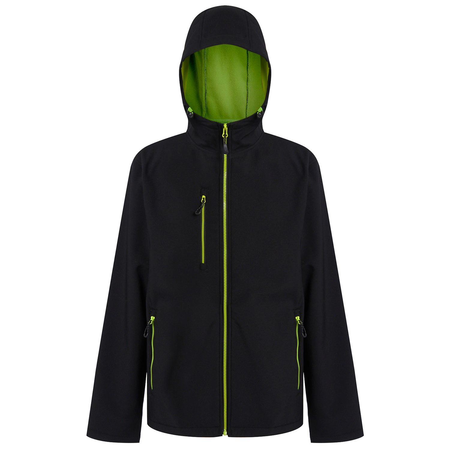 Regatta Professional Navigate 2-Layer Hooded Softshell Jacket Black/Lime XL