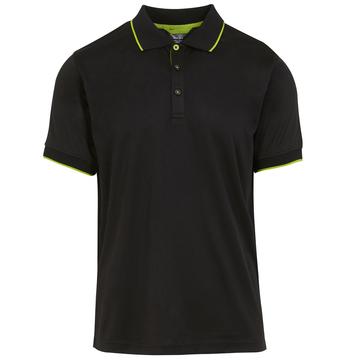 Regatta Professional Navigate Short Sleeve Polo Black/Lime 2XL