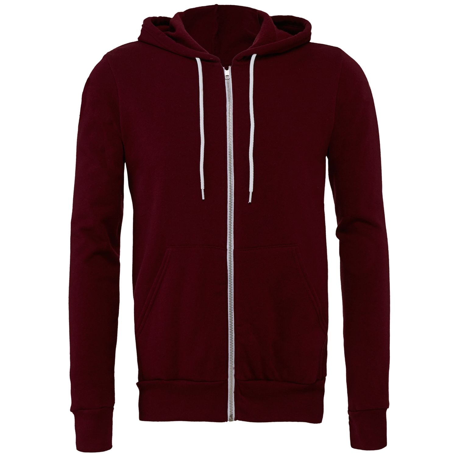 Bella+Canvas Unisex Polycotton Fleece Full-Zip Hoodie Maroon M
