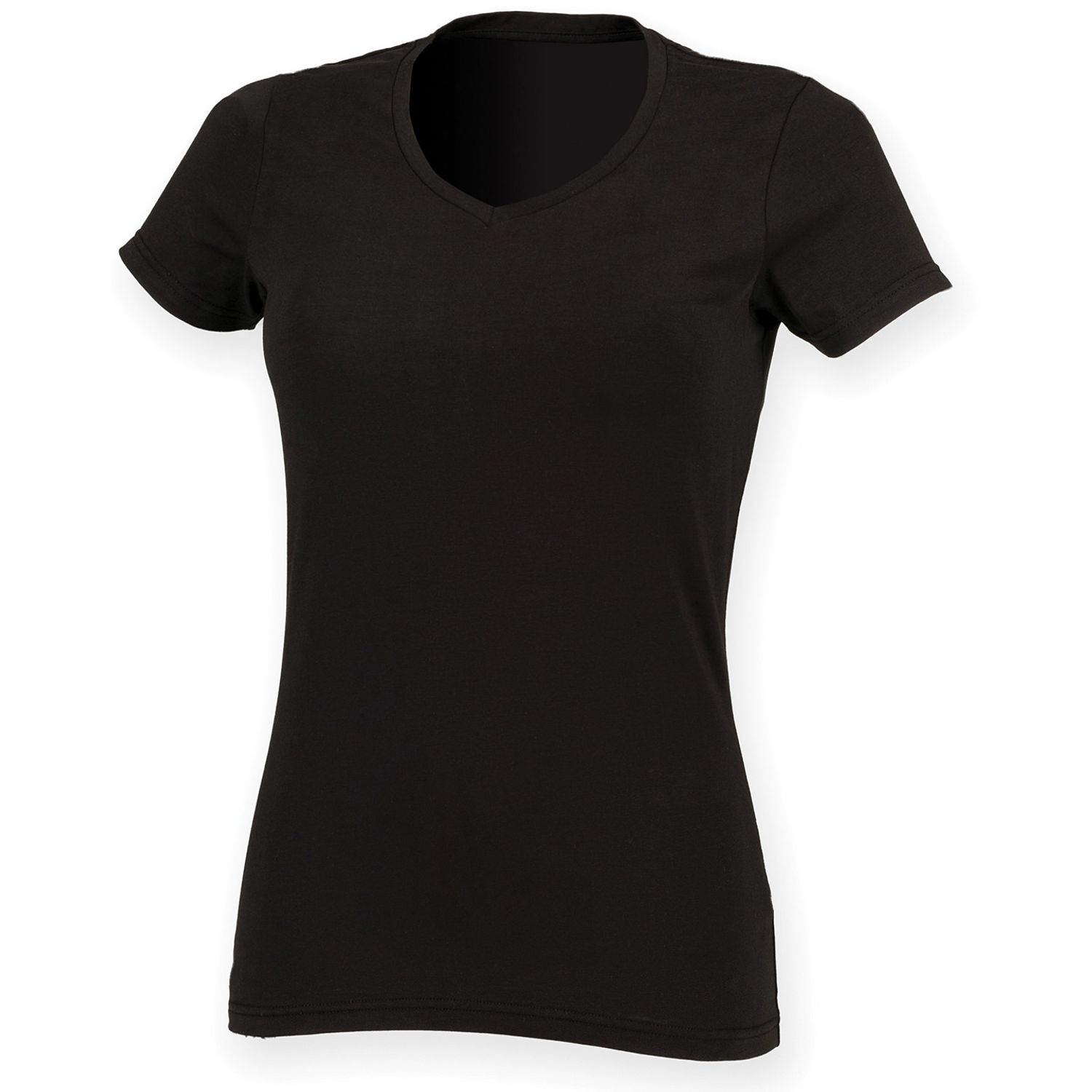 SF Feel Good Women's Stretch V-Neck T-Shirt Black XS