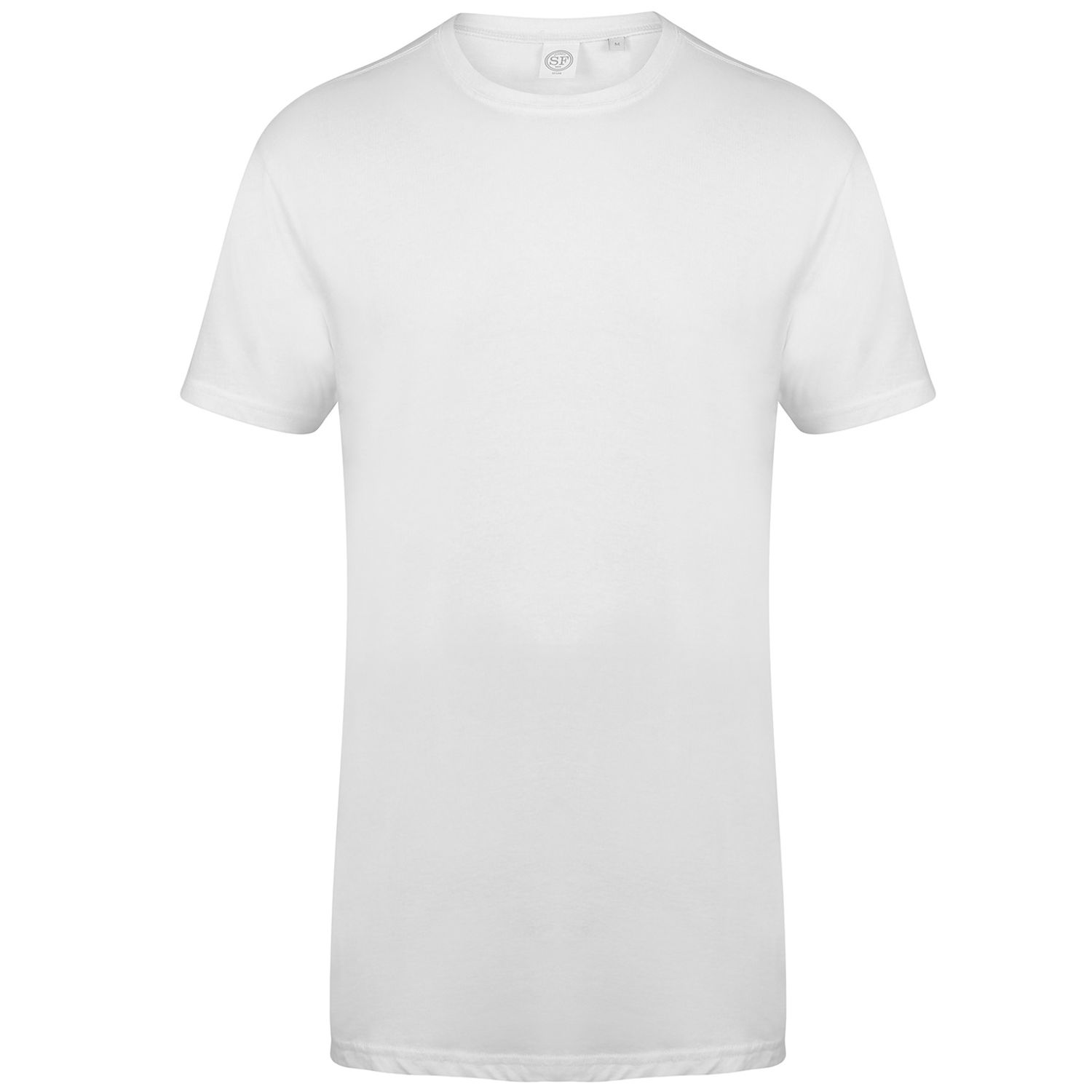 SF Longline T-Shirt with Dipped Hem White L