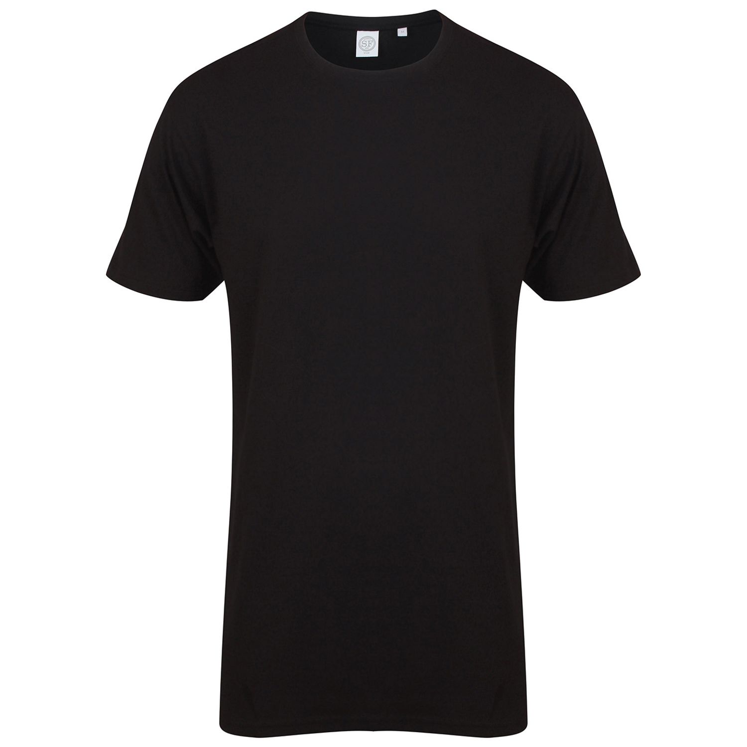 SF Longline T-Shirt with Dipped Hem Black 2XL