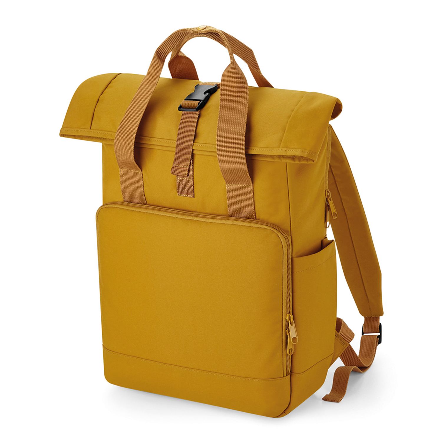 BagBase Recycled Twin Handle Roll-top Laptop Backpack Mustard One Size