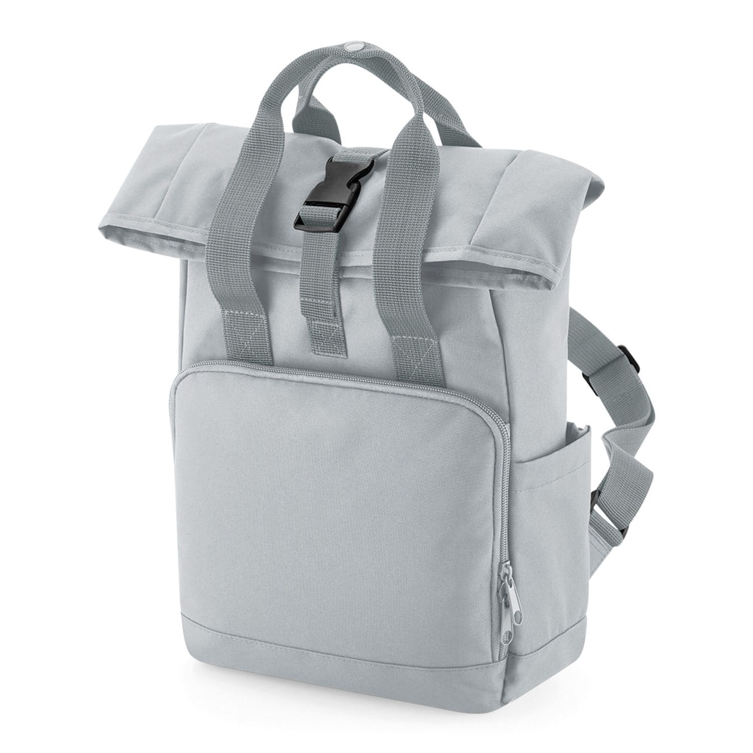 BagBase Recycled Mini Twin Handle Roll-top Backpack Light Grey One Size