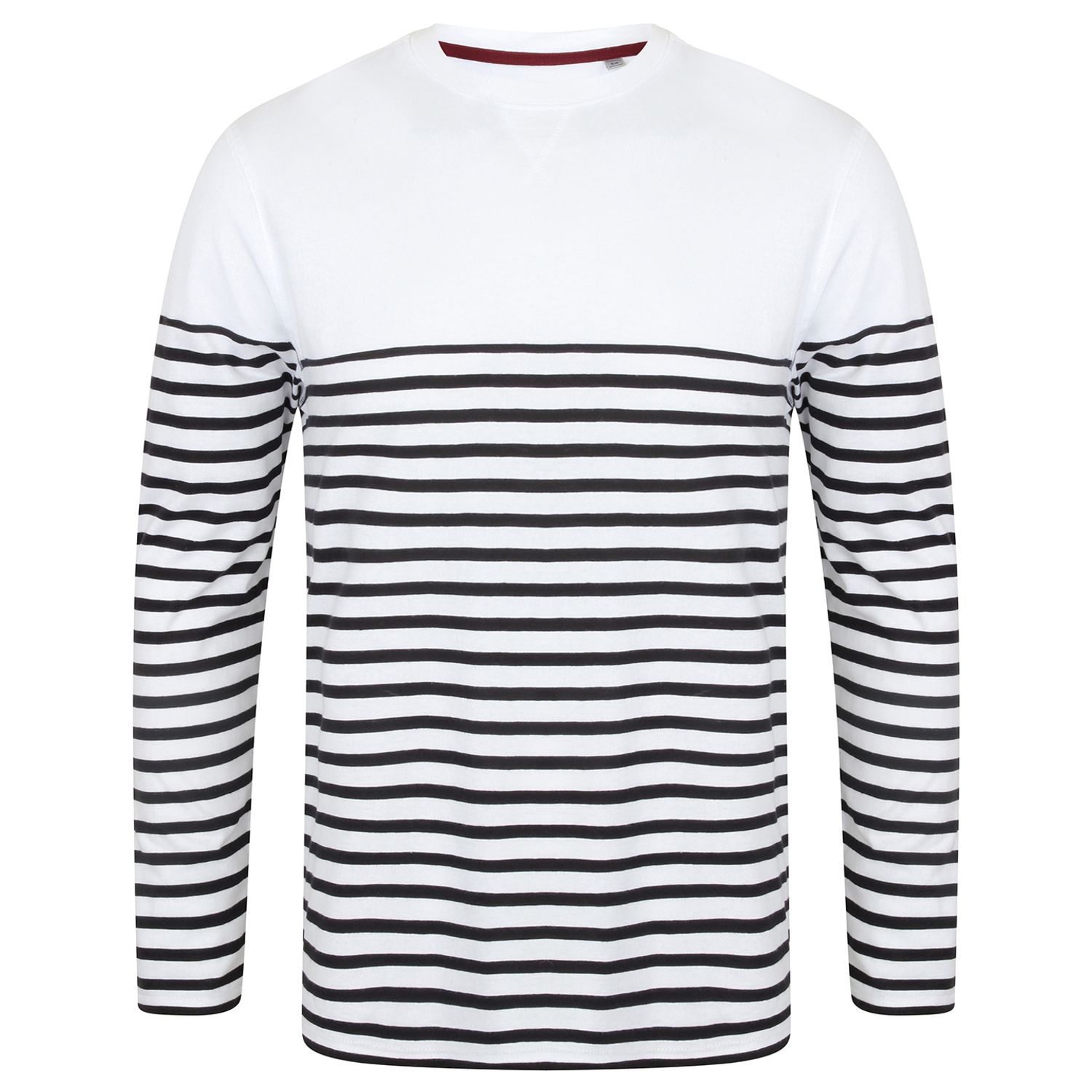 Front Row Long Sleeve Breton Striped T White/Navy XS