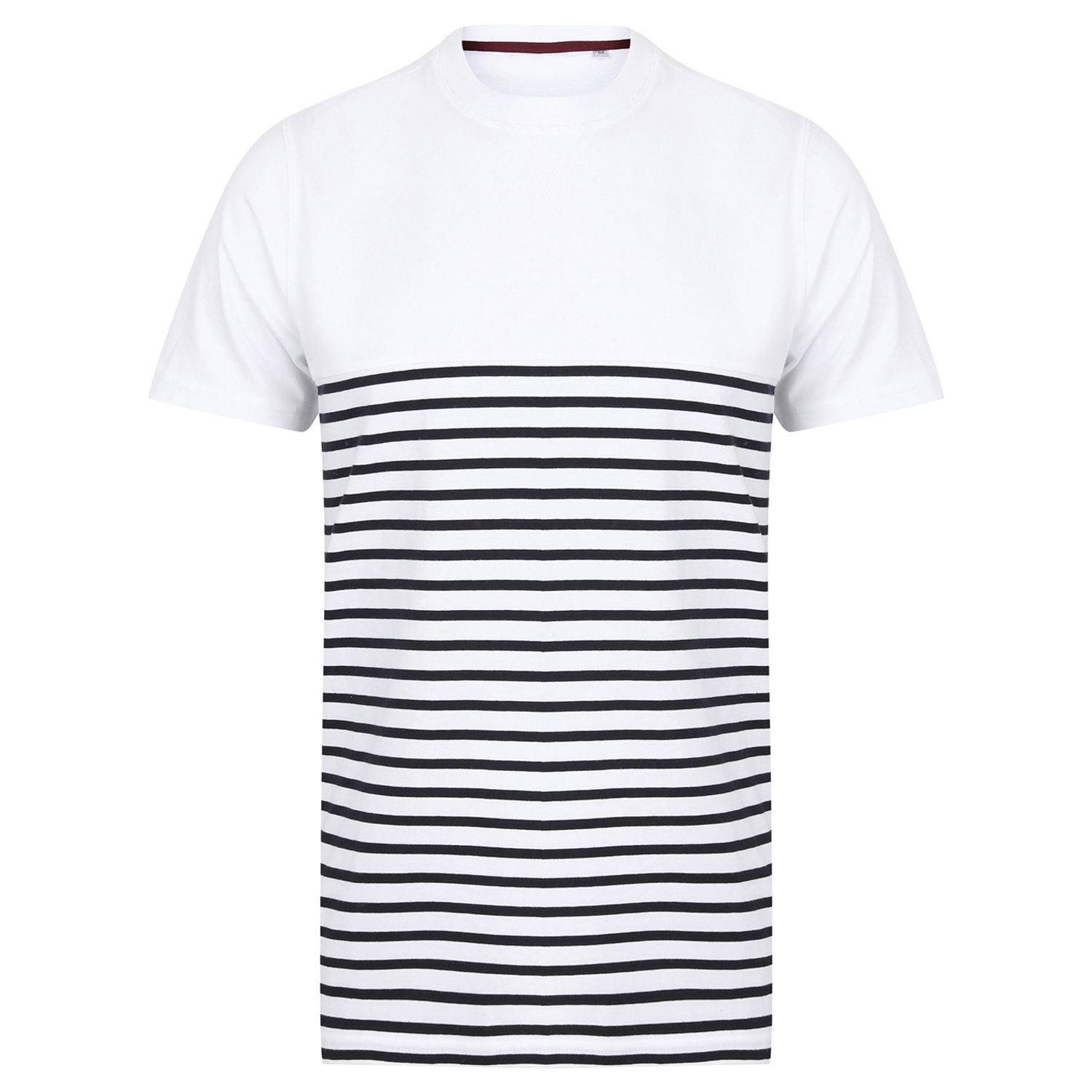 Front Row Short-Sleeved Breton T White/Navy 2XL