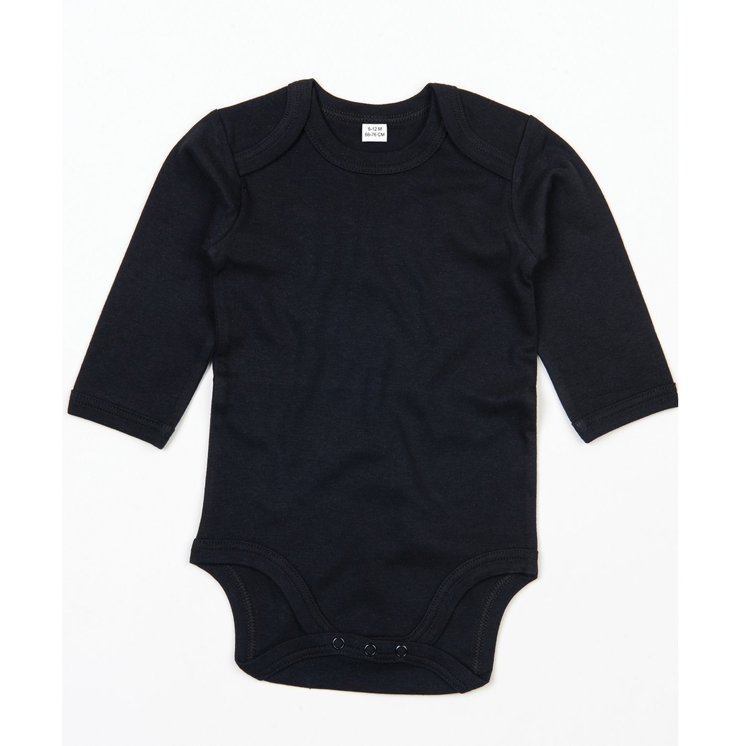 Babybugz Baby Organic Long Sleeve Bodysuit Unisex Organic Black 36