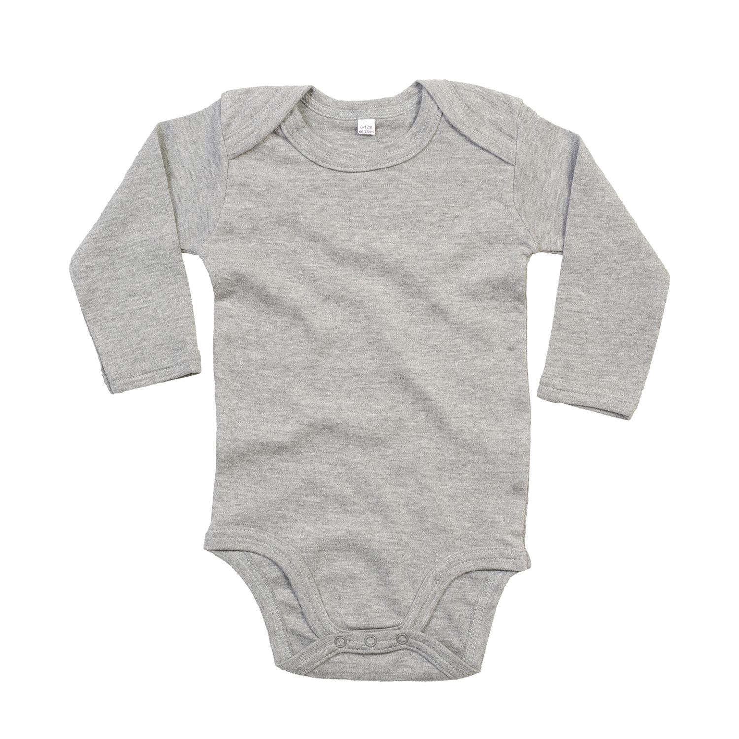 Babybugz Baby Organic Long Sleeve Bodysuit Unisex Heather Grey Melange 1218