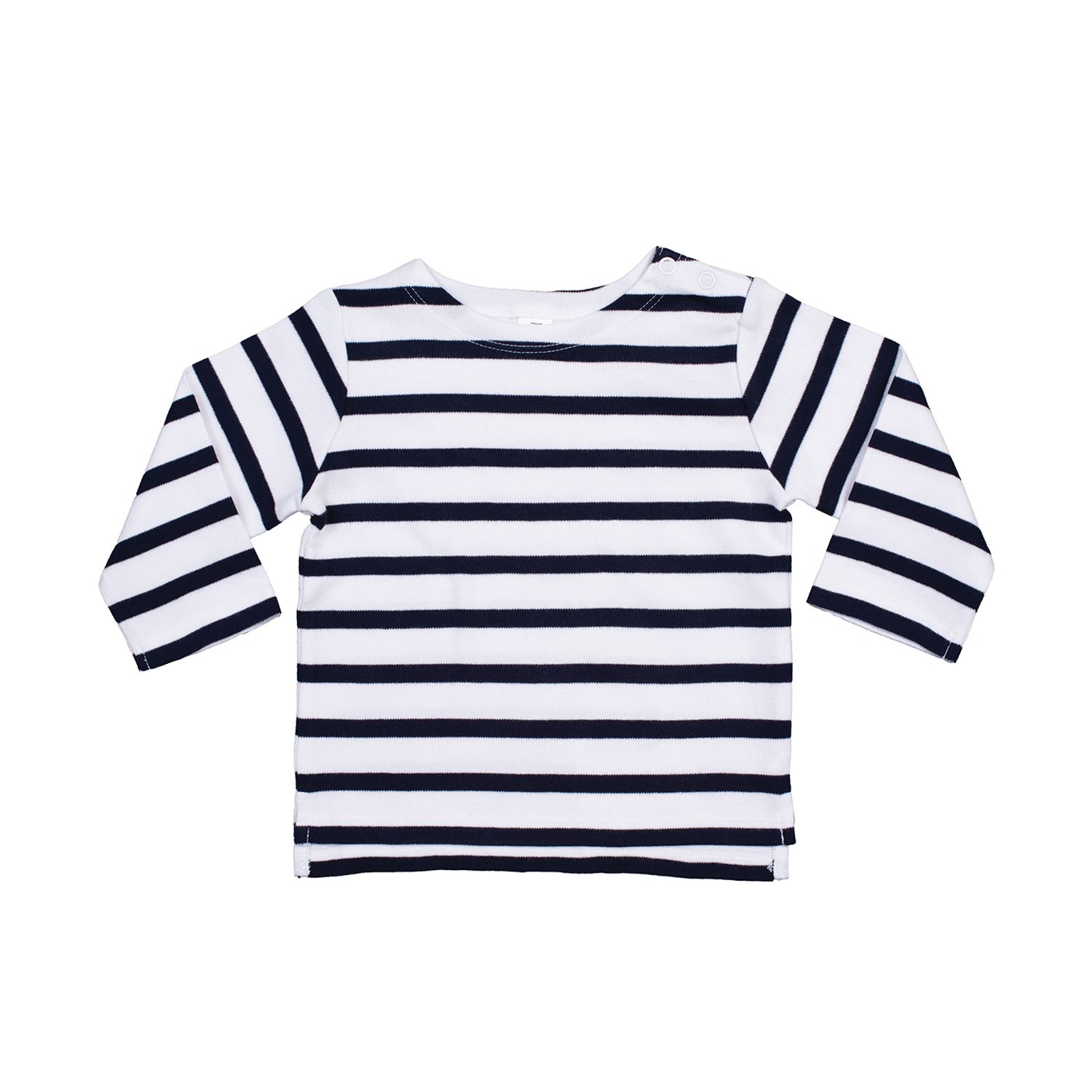 Babybugz Baby Breton Top Unisex Organic White/Nautical Navy 1824