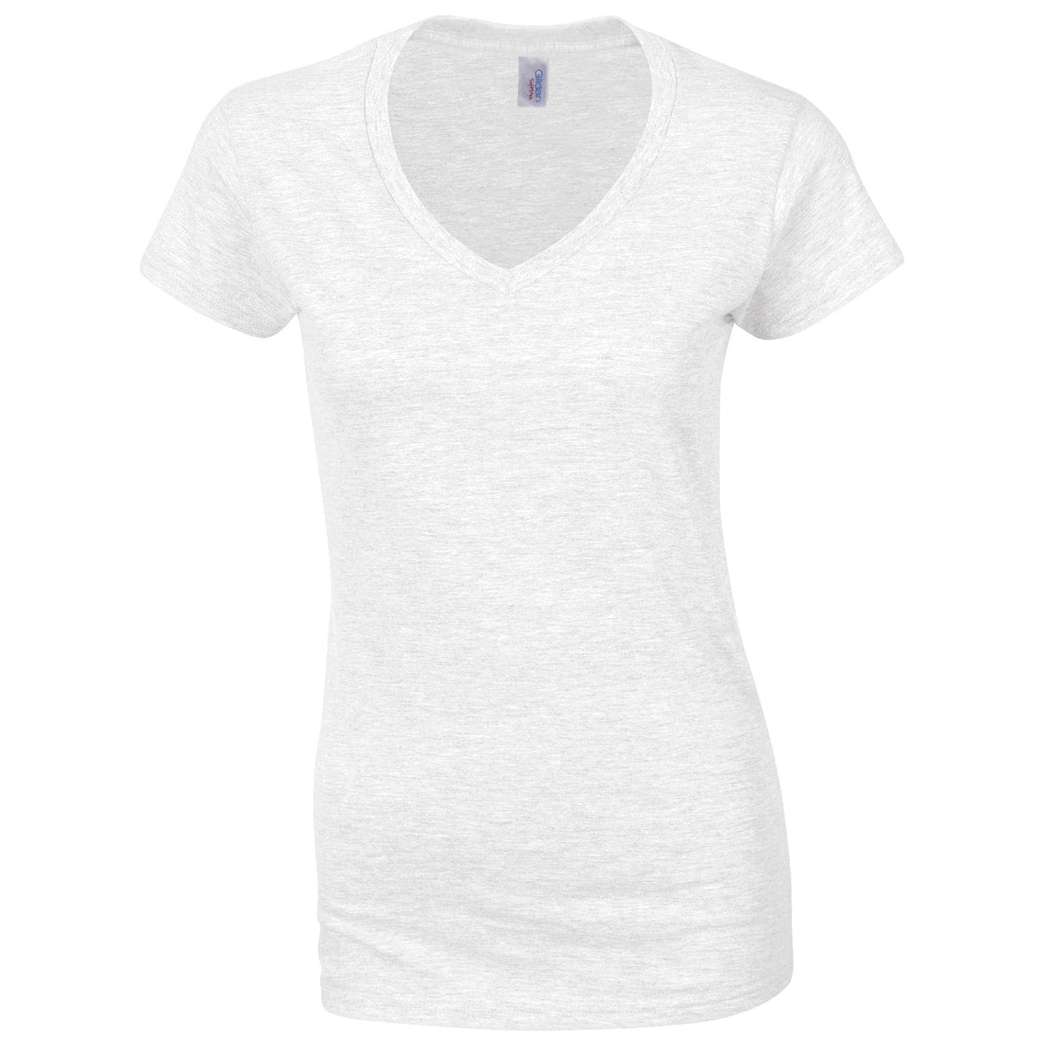 Gildan Softstyle Women's V-Neck T-Shirt White L