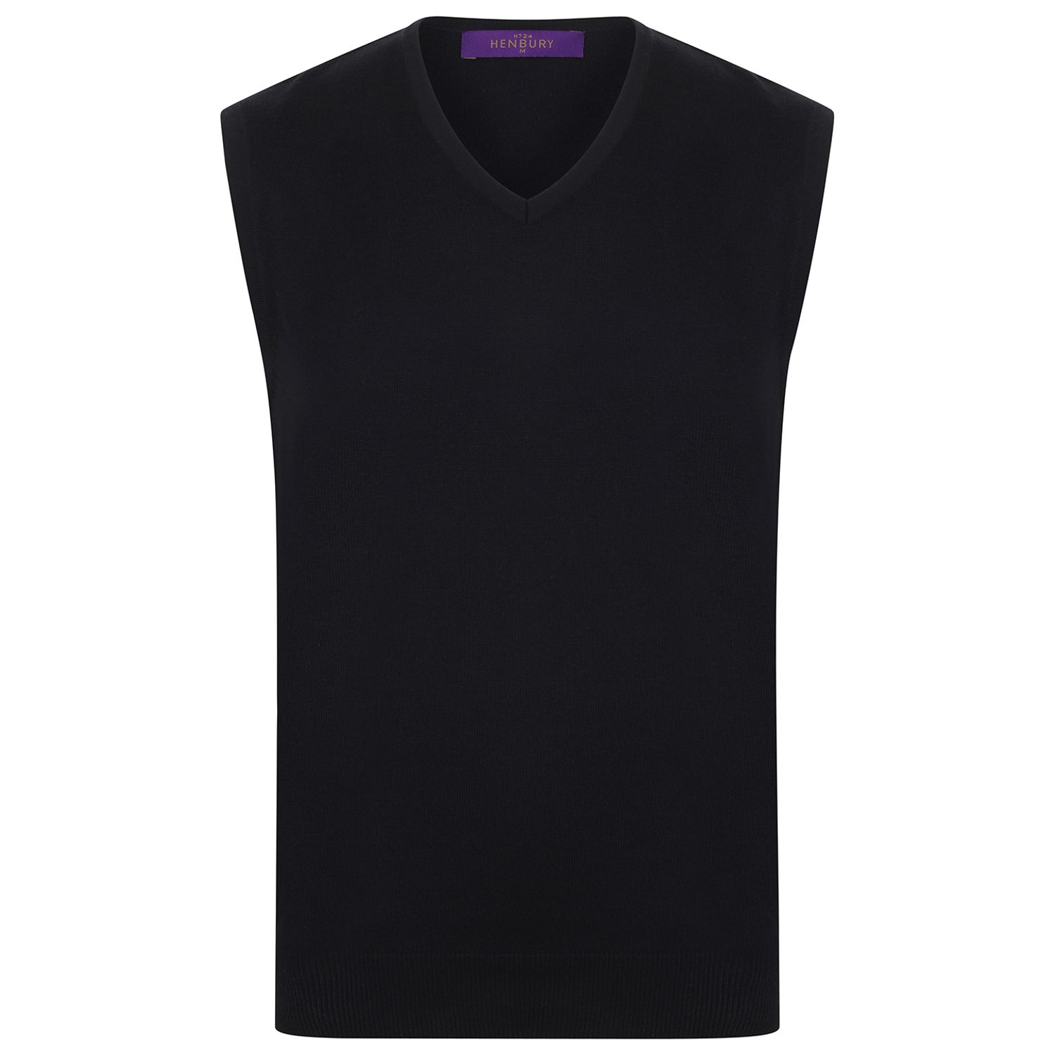 Henbury Sleeveless V-Neck Jumper Black 3XL