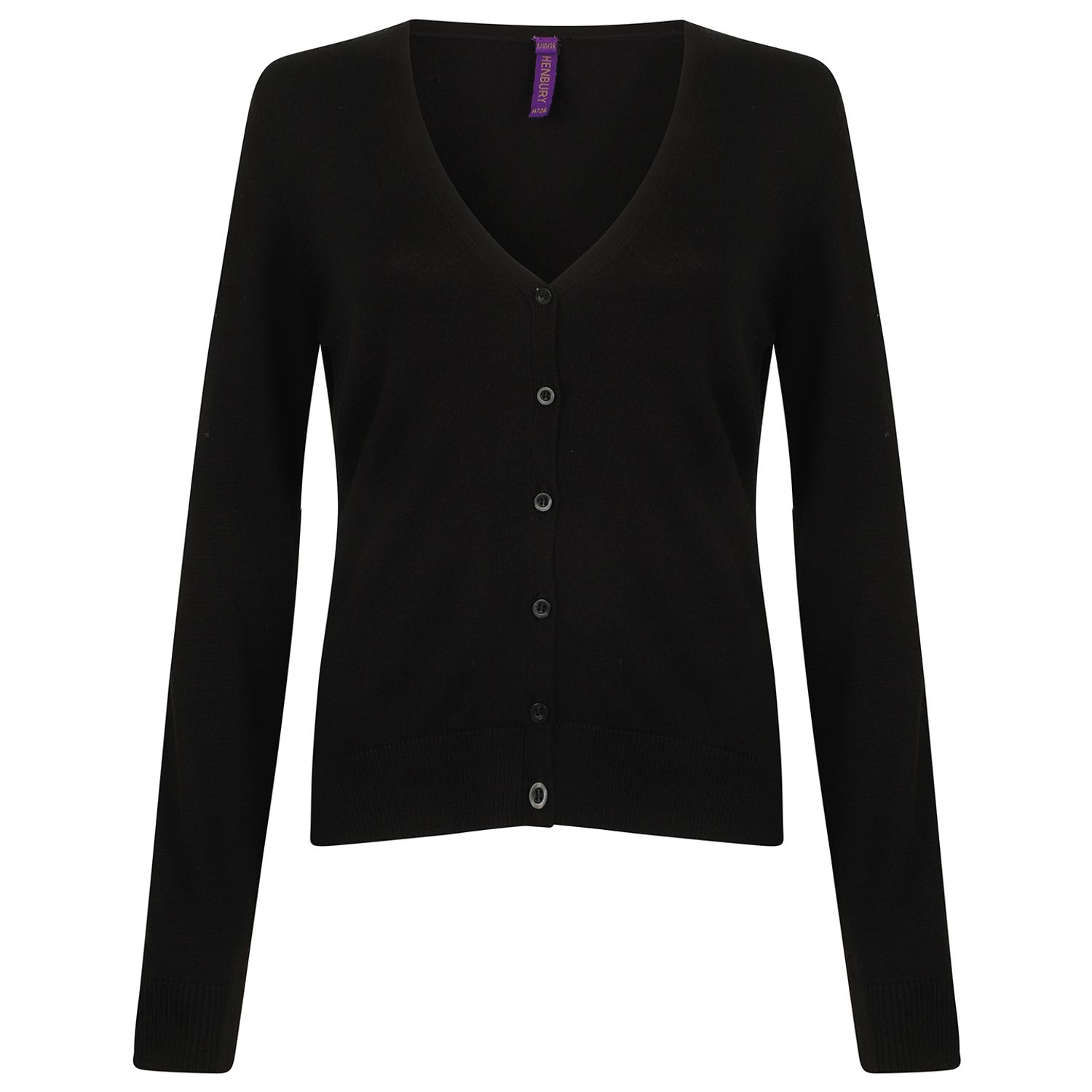 Henbury Women's V-Neck Cardigan Black 4XL