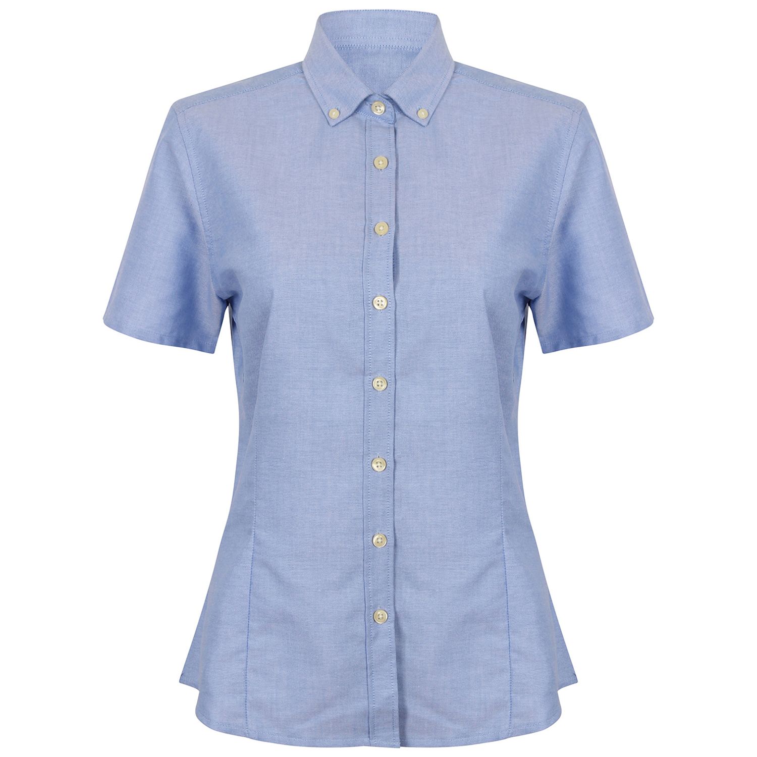 Henbury Women's Modern Short Sleeve Oxford Shirt Blue L