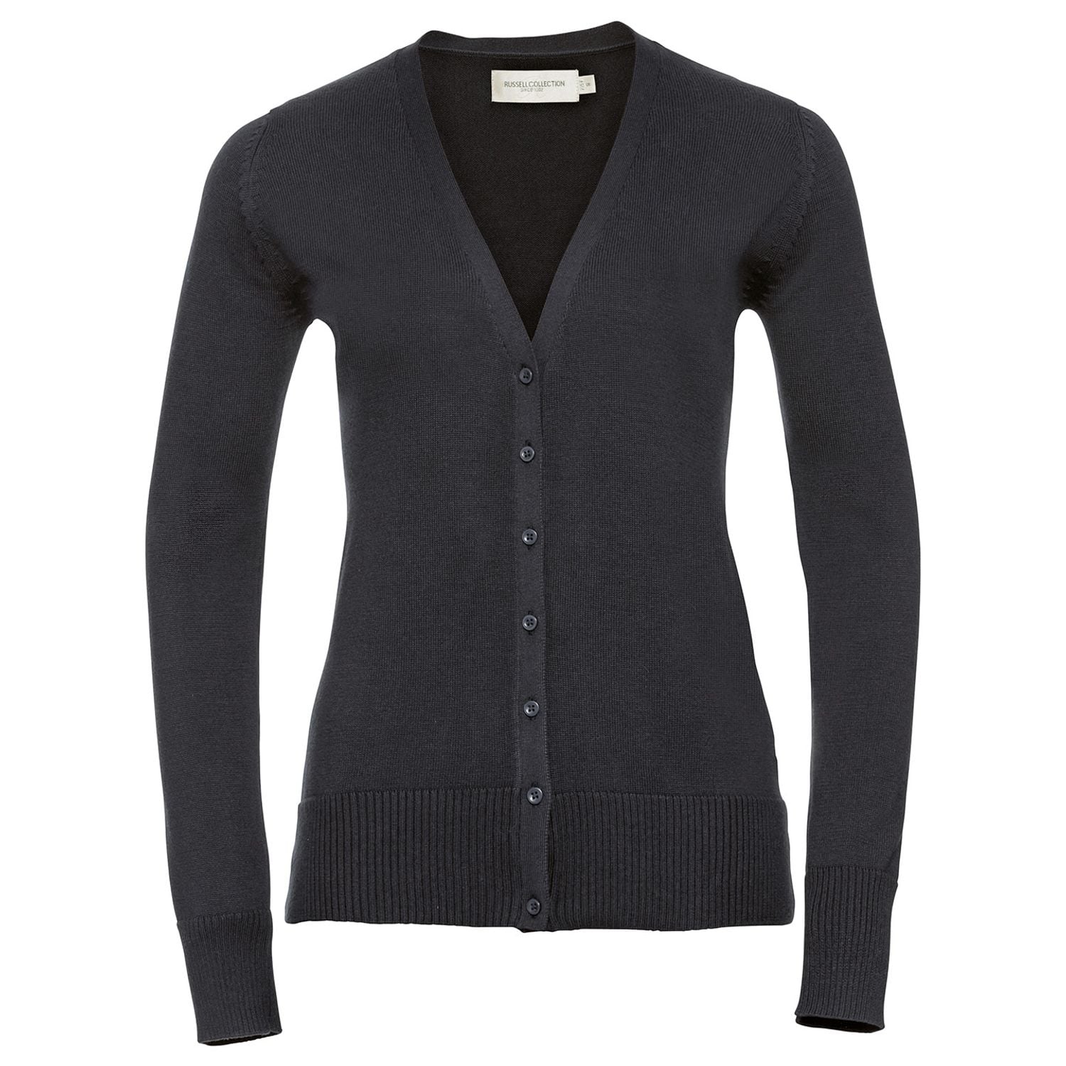 Russell Women's V-Neck Knitted Cardigan Charcoal Marl XL