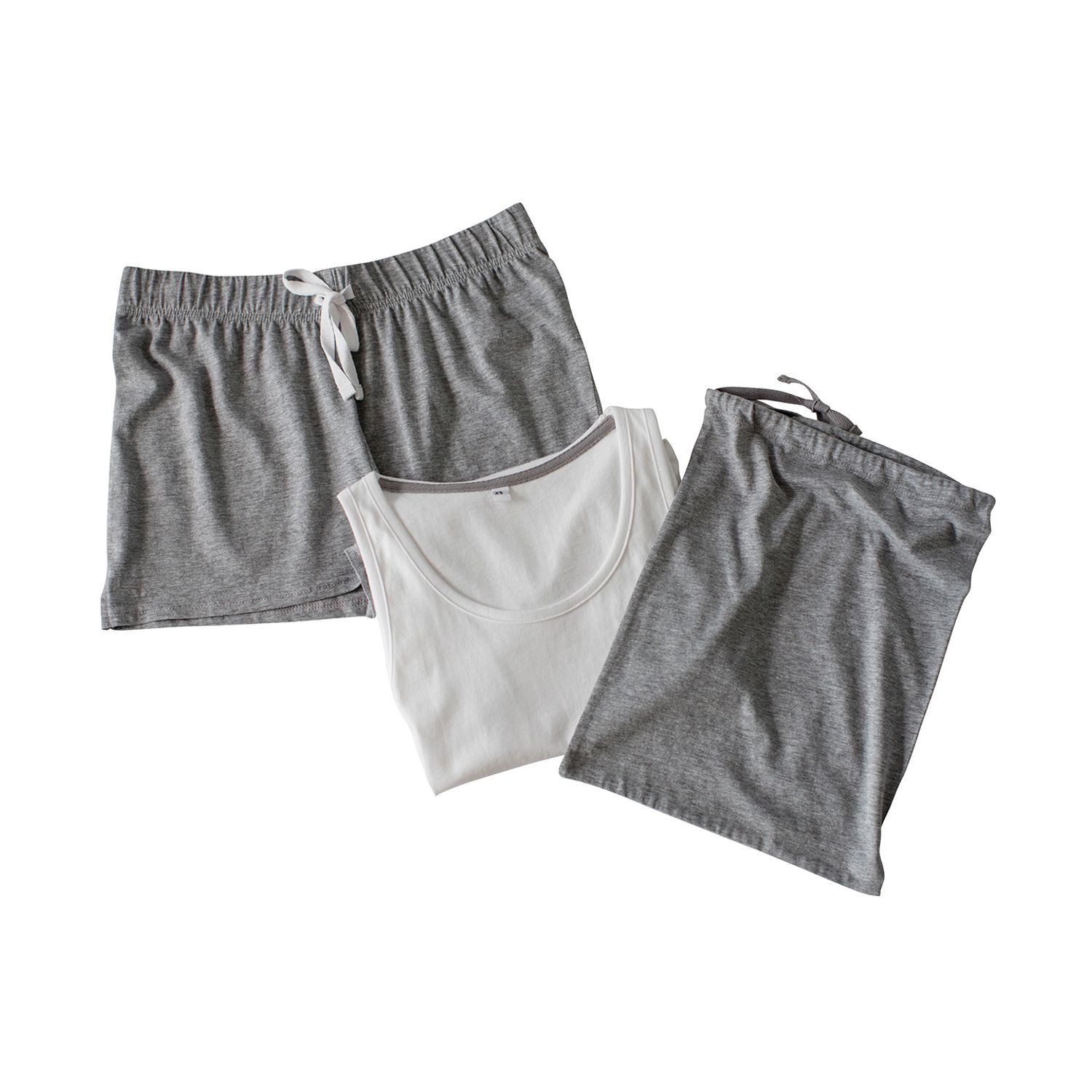 Towel City Women's Short Pyjama Set (in A Bag) White/Heather Grey 3XL