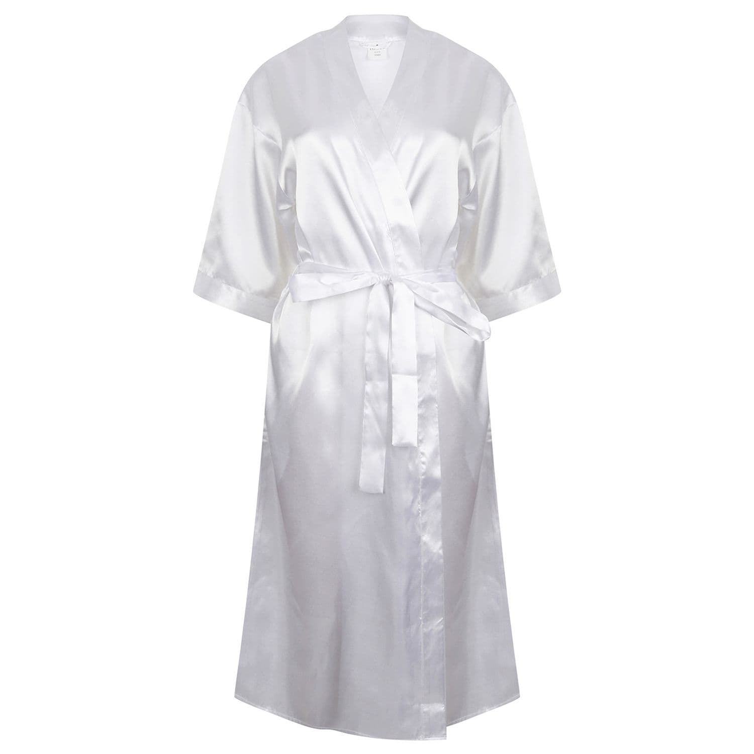 Towel City Women's Satin Robe White XL2X