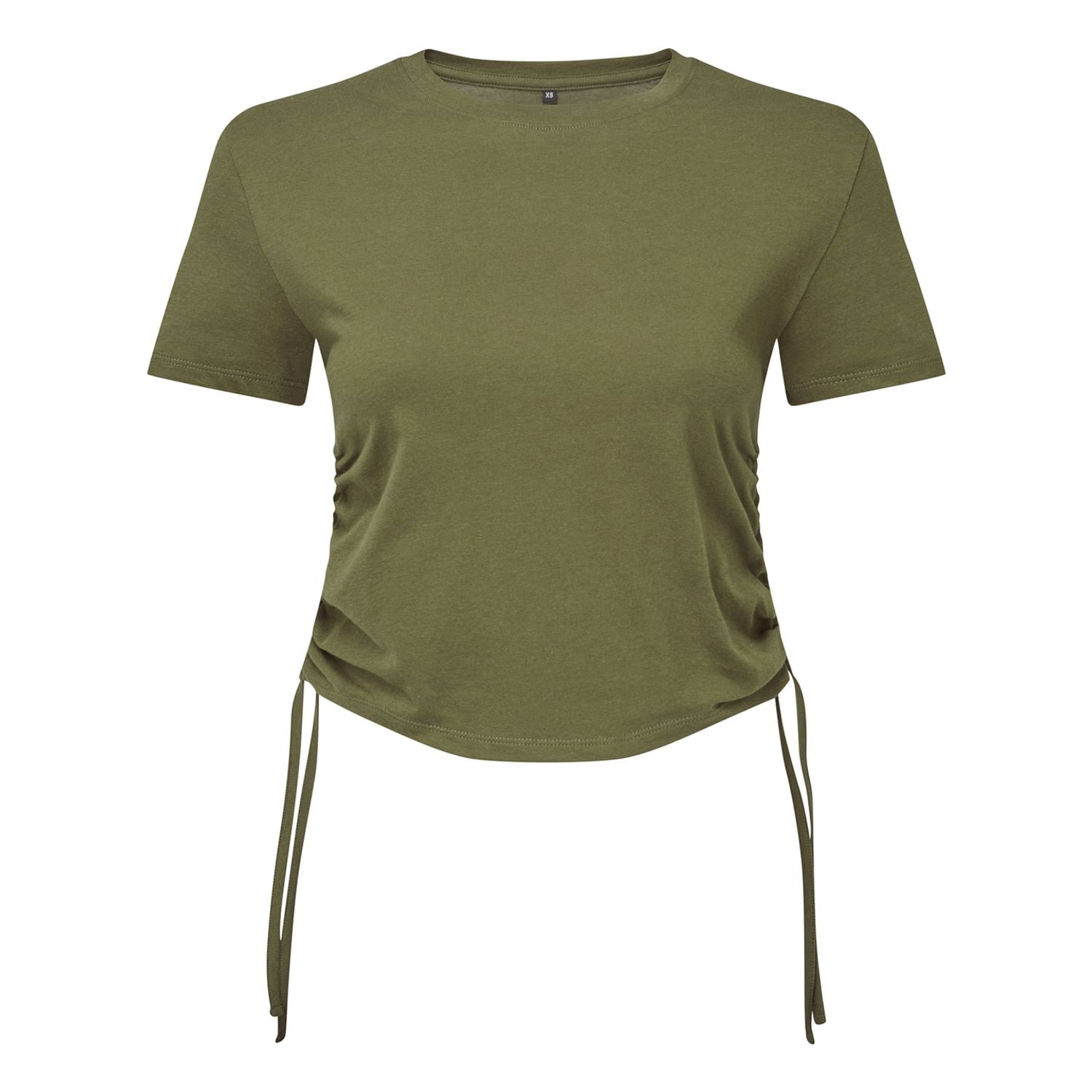 TriDri Women S TriDri Ruched Crop Top Olive XS