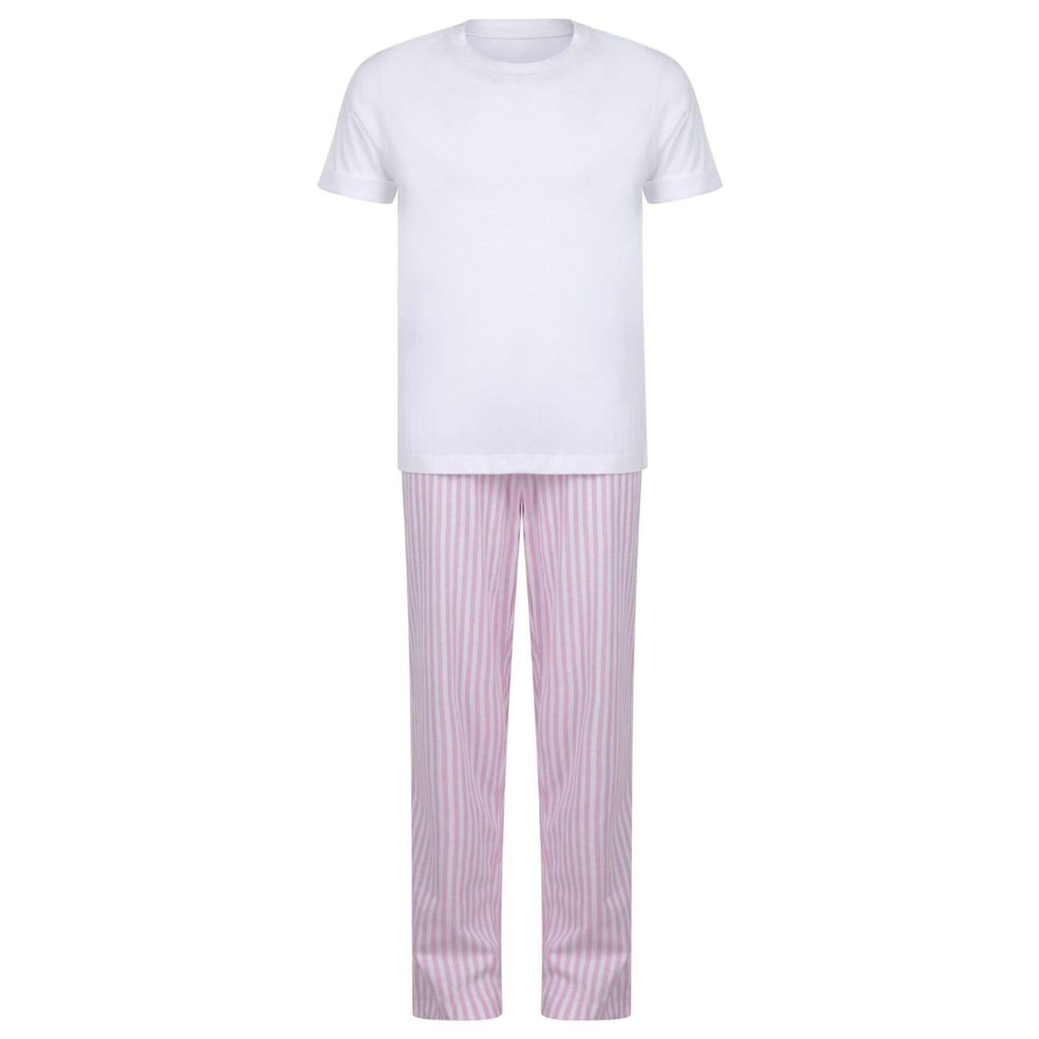 Towel City Kids Long Pyjamas White/Pink/White Stripe 34