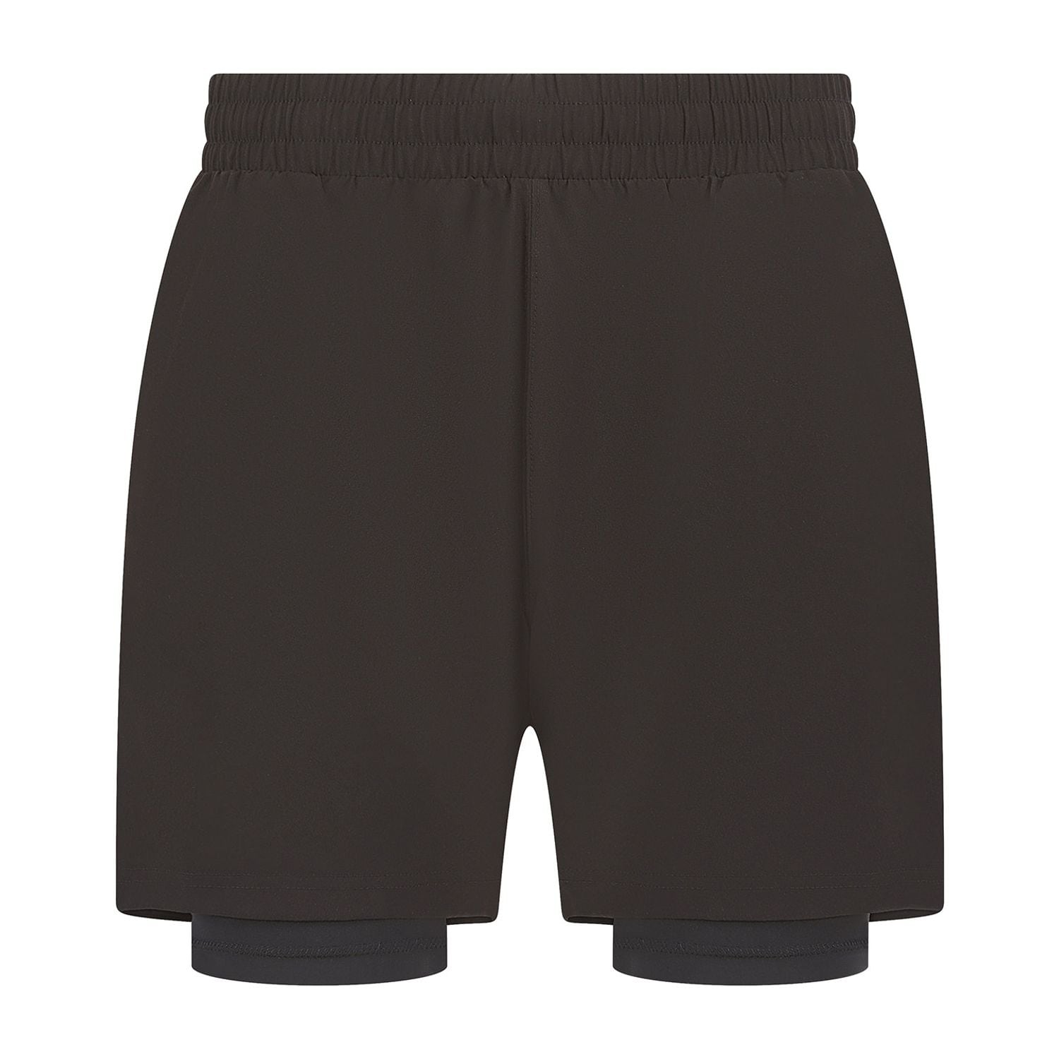 Tombo Double-Layer Sports Shorts Black/Black XL