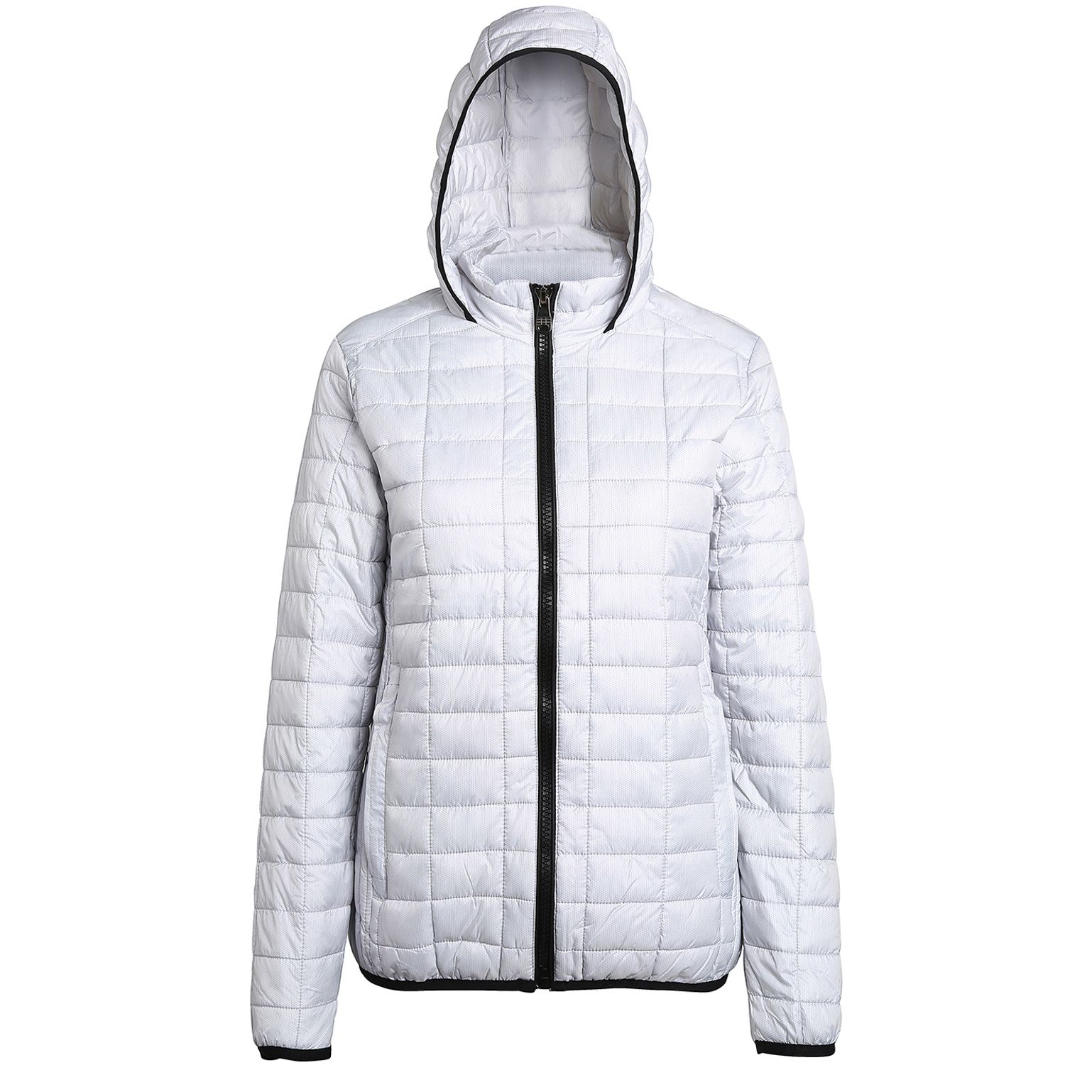 2786 Honeycomb Hooded White Jacket for Female - Size Large