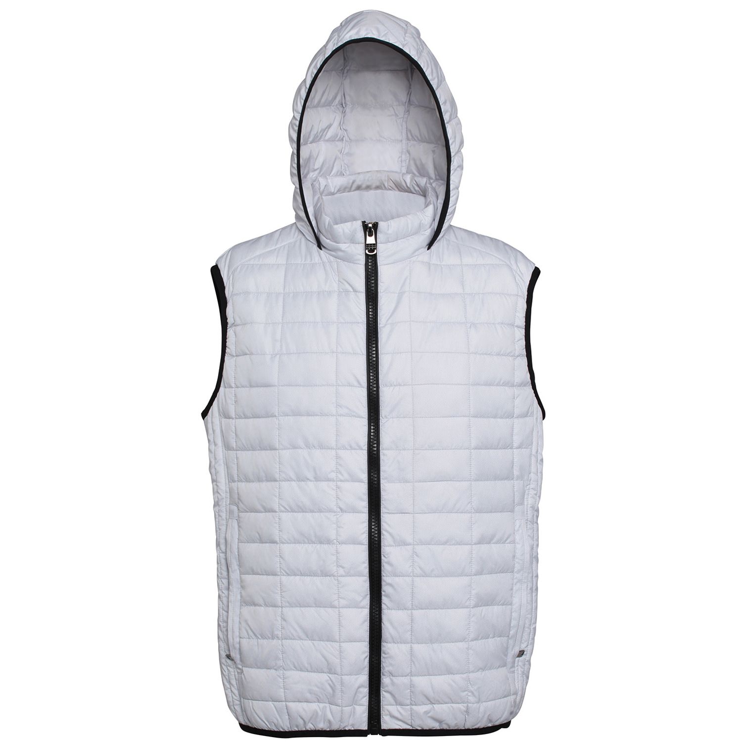 2786 Honeycomb Hooded White Gilet for Male - Size Large
