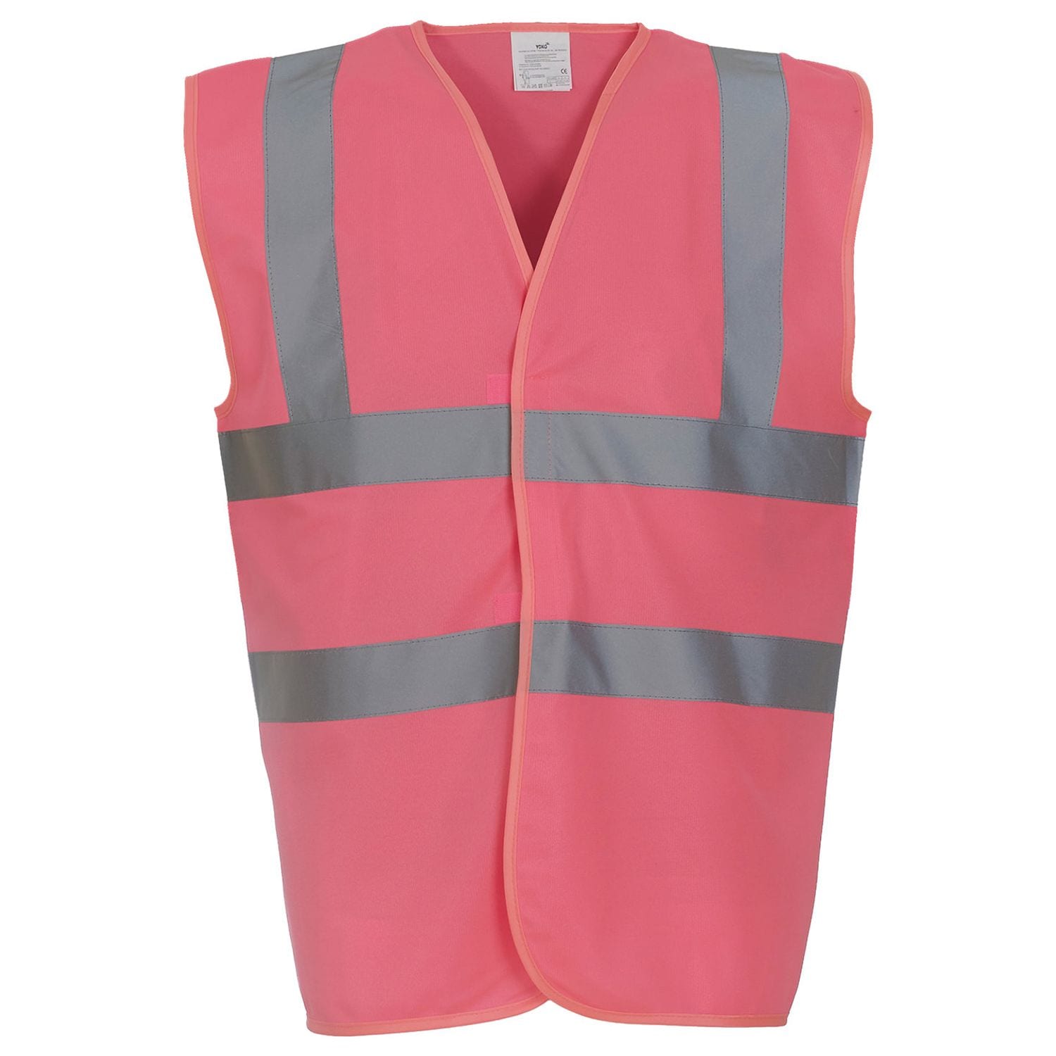 YOKO Hi-vis 2-band-and-braces Waistcoat (HVW100) Pink XL