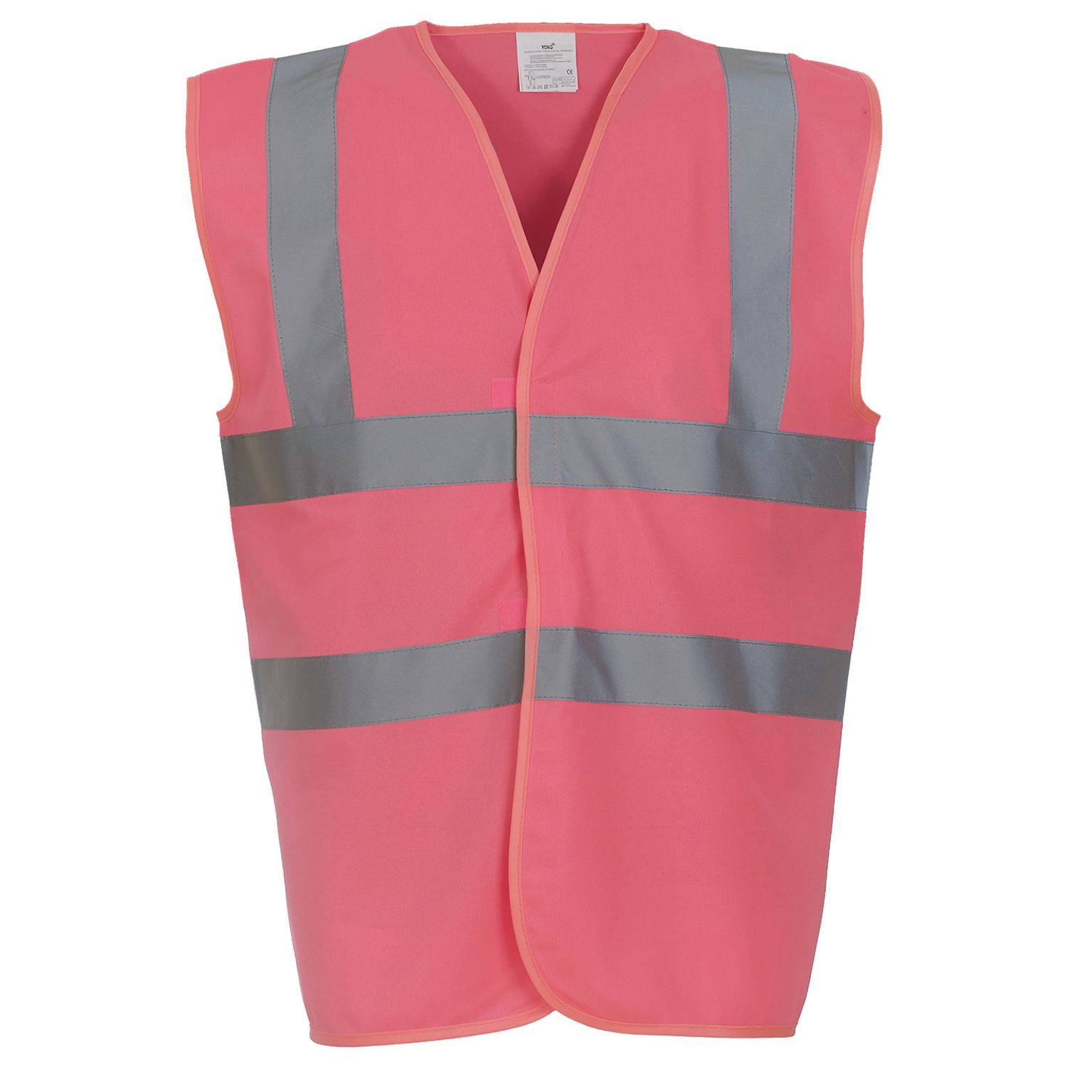 YOKO Hi-vis 2-band-and-braces Waistcoat (HVW100) Pink L