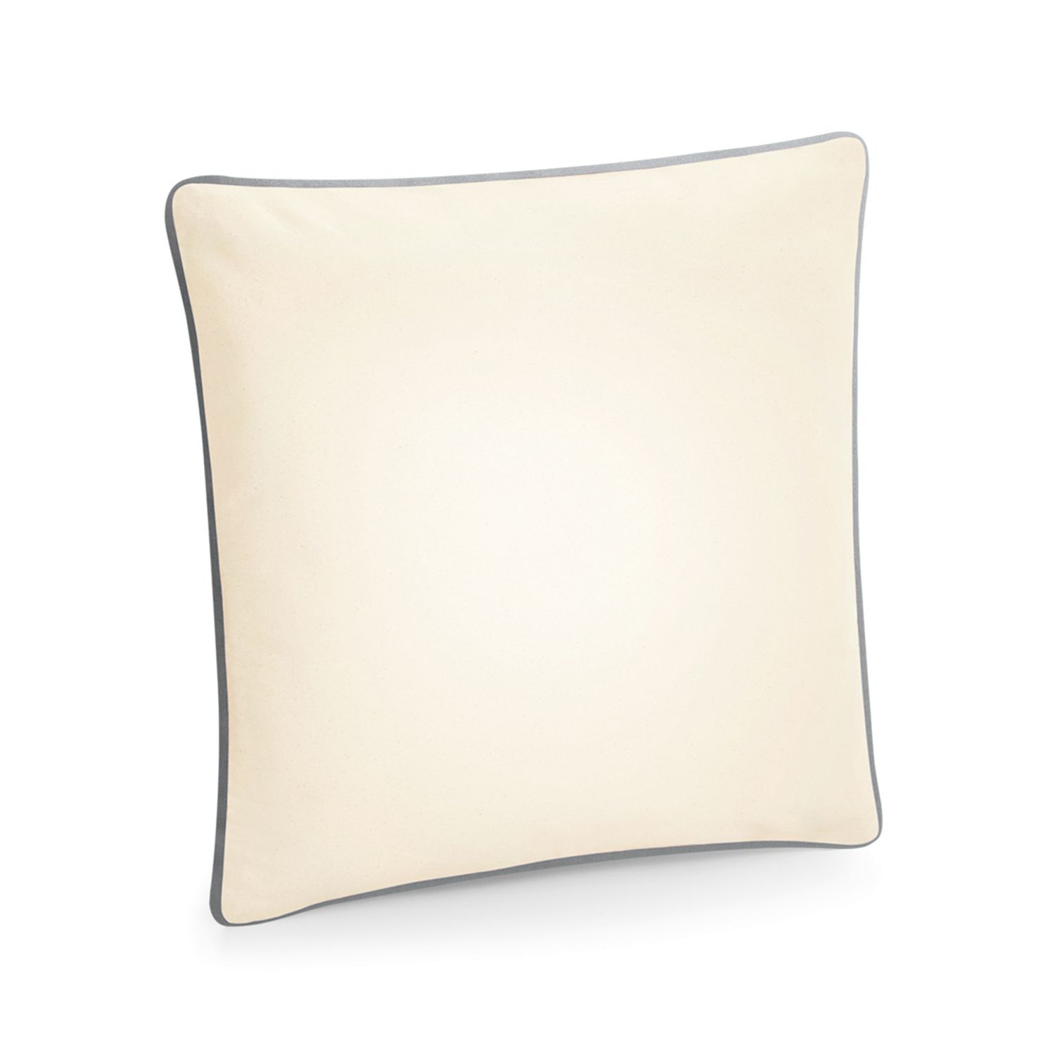 Westford Mill Fair Trade Cotton Piped Cushion Cover Natural/Light Grey One Size