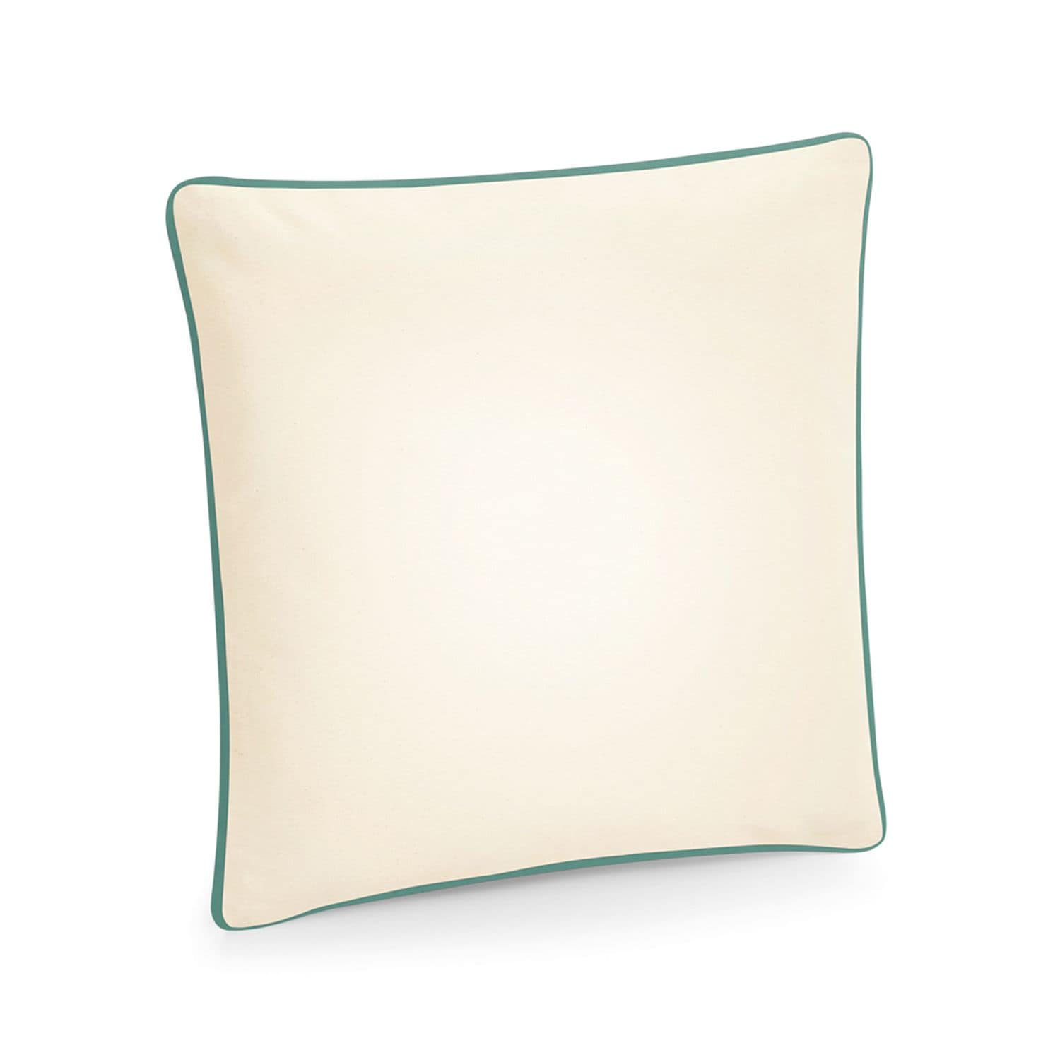 Westford Mill Fair Trade Cotton Piped Cushion Cover Natural/Sage Green One Size