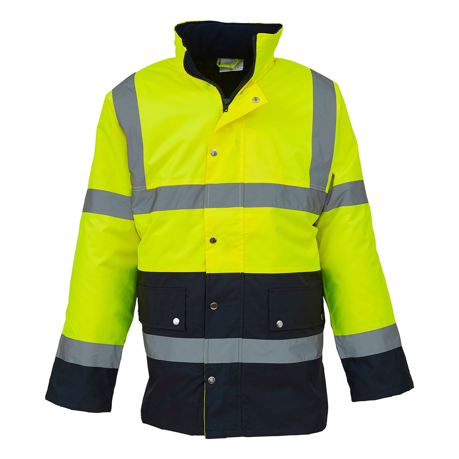 YOKO Hi-vis Two-Tone Motorway Jacket (HVP302) Yellow/Navy 2XL