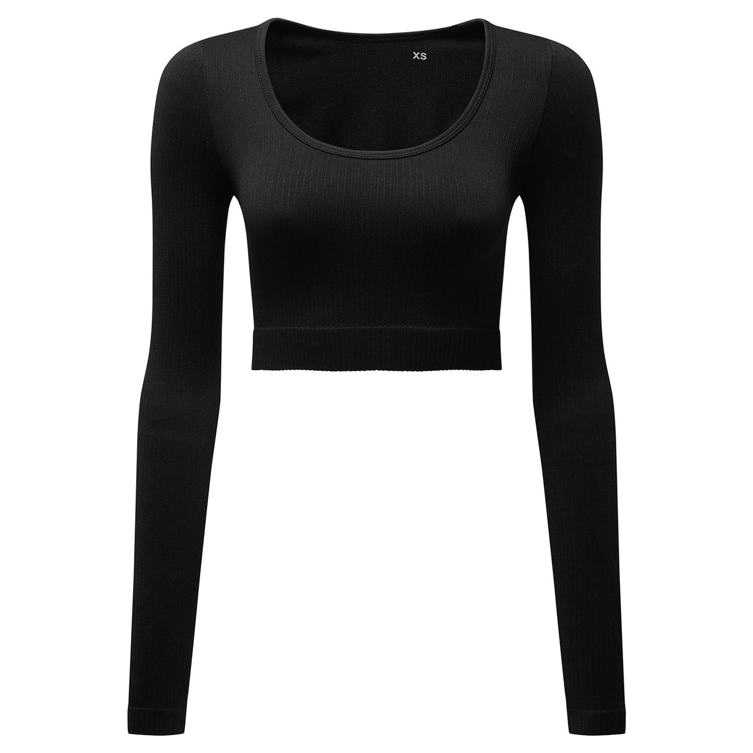 TriDri Women S TriDri Ribbed Seamless '3D Fit' Crop Top Black S