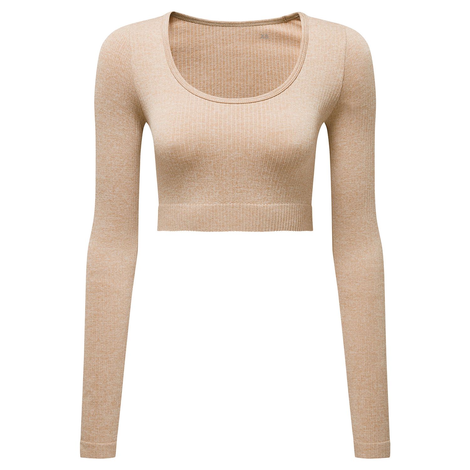 TriDri Women S TriDri Ribbed Seamless '3D Fit' Crop Top Nude Melange XL
