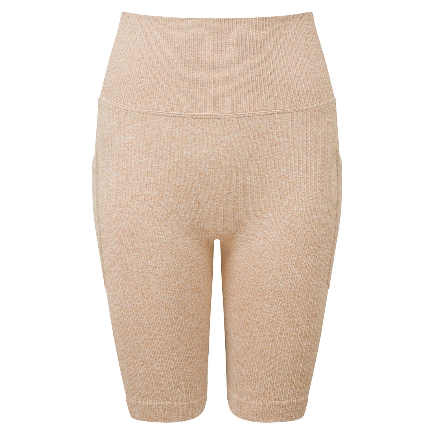 TriDri Women S TriDri Ribbed Seamless '3D Fit' Cycle Shorts Nude Melange L
