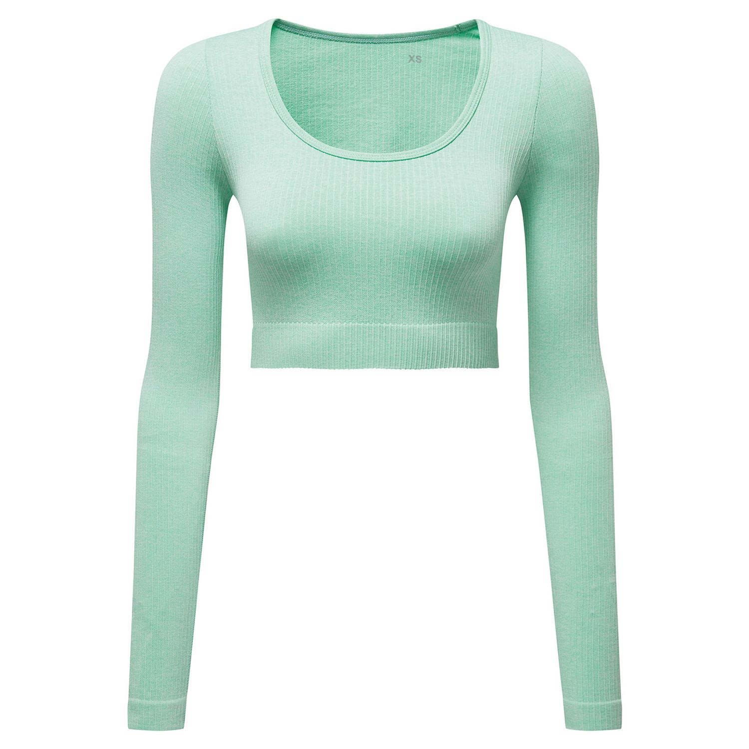 TriDri Women S TriDri Ribbed Seamless '3D Fit' Crop Top Peppermint Melange XL