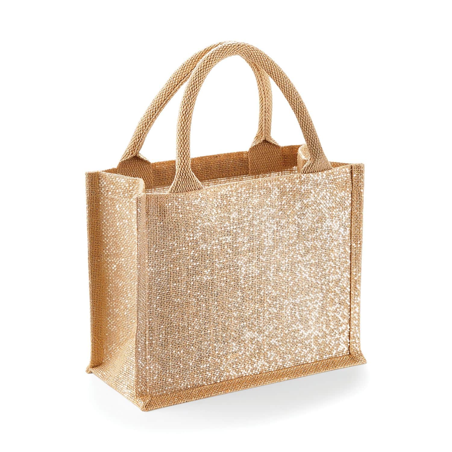 Westford Mill Shimmer Jute Mini Gift Bag Natural Gold One Size