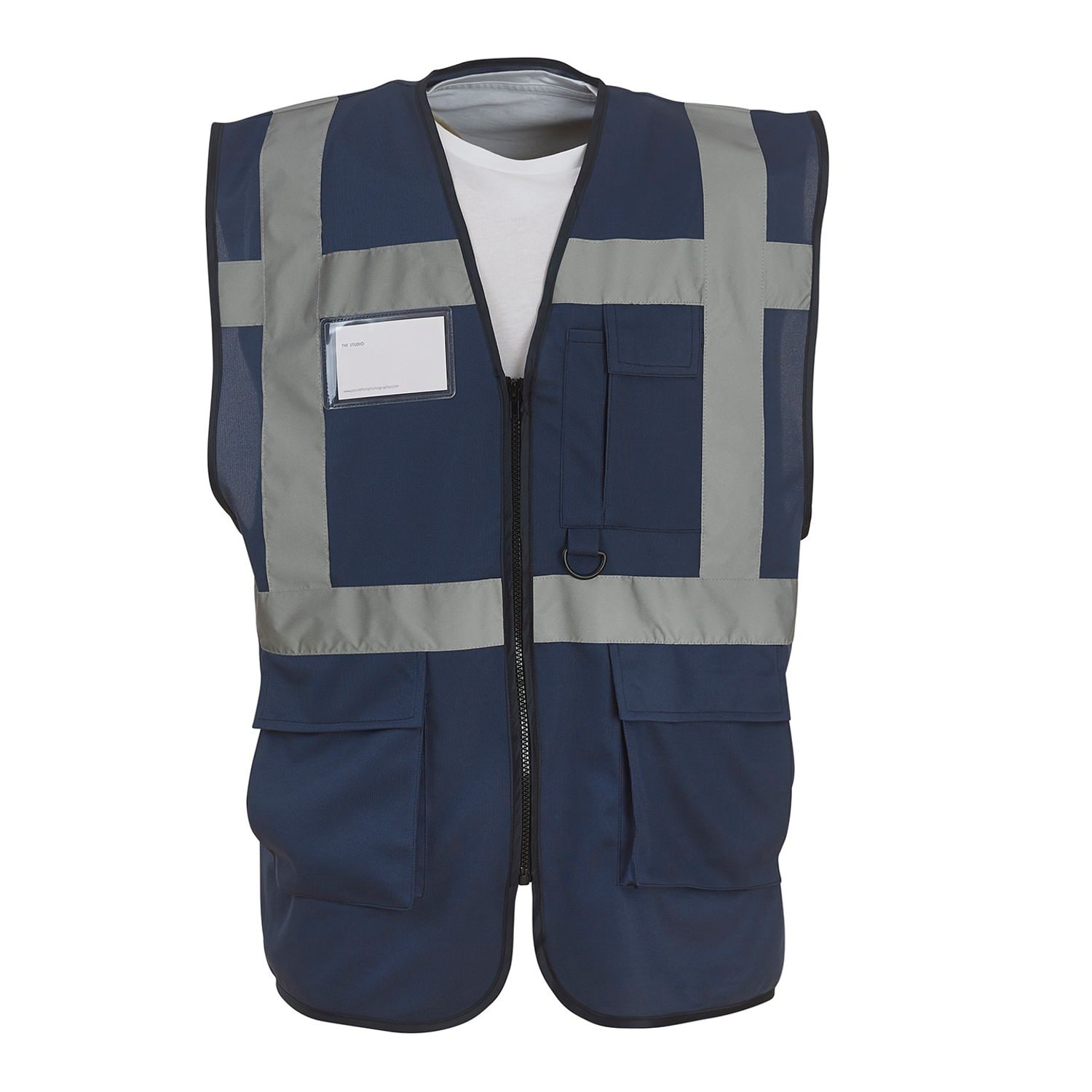 YOKO Multi-functional Executive Hi-vis Waistcoat (HVW801) Navy 3XL