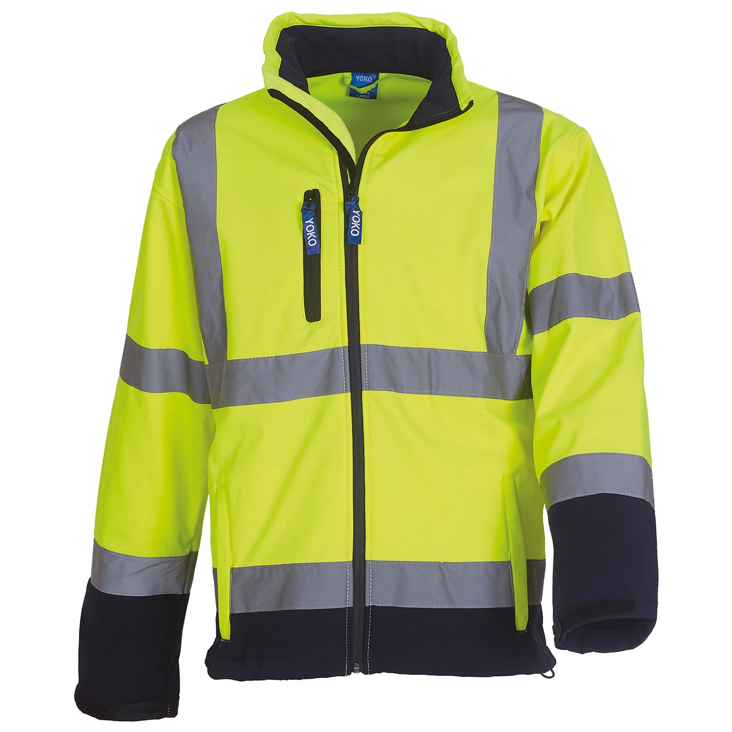 YOKO Hi-vis Softshell Jacket (HVK09) Yellow/Navy 2XL
